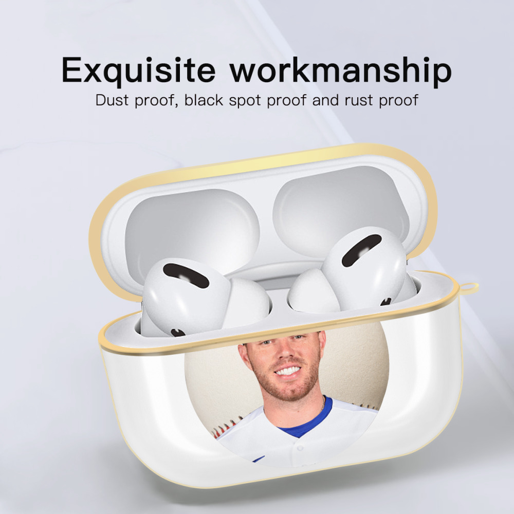  Luxury Gold AirPods Pro Case With Keychain, Flexible PC Material, Full Protection, Precise Cutouts, Anti-Fingerprint, Washable, Durable Design