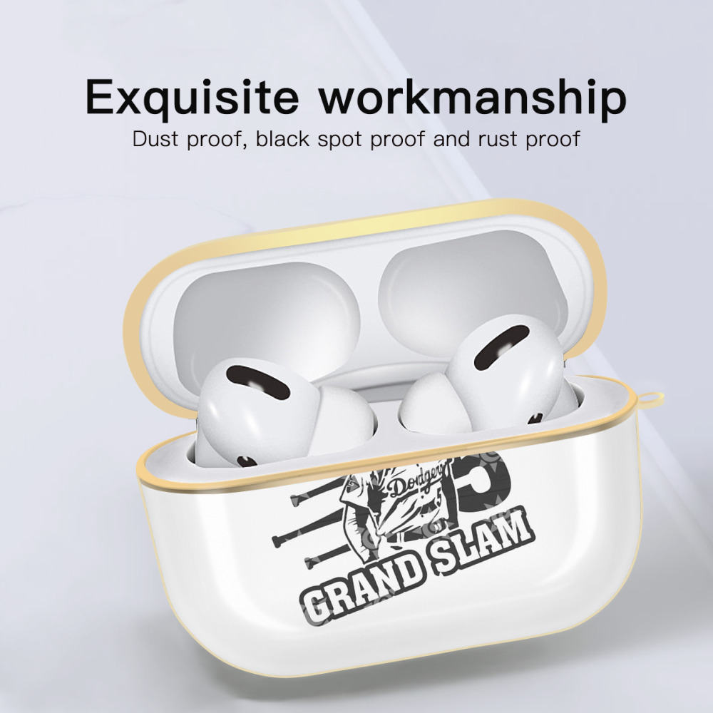  Luxury Gold AirPods Pro Case With Keychain, Flexible PC Material, Full Protection, Precise Cutouts, Anti-Fingerprint, Washable, Durable Design