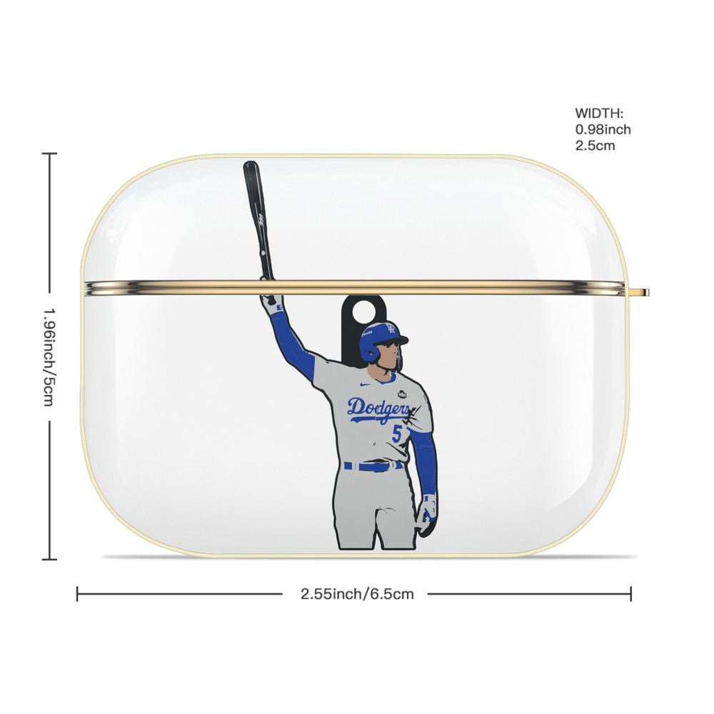  Luxury Gold AirPods Pro Case With Keychain, Flexible PC Material, Full Protection, Precise Cutouts, Anti-Fingerprint, Washable, Durable Design