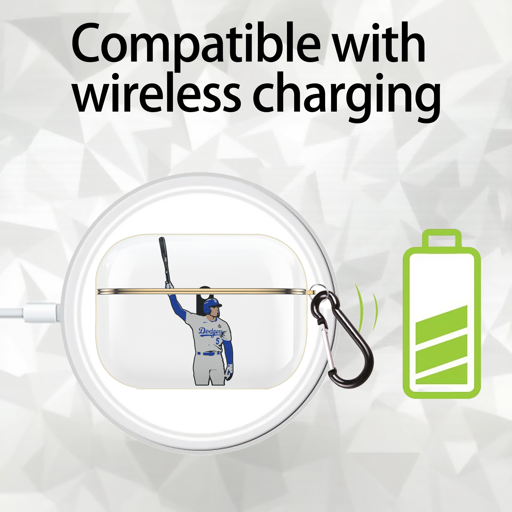  Luxury Gold AirPods Pro Case With Keychain, Flexible PC Material, Full Protection, Precise Cutouts, Anti-Fingerprint, Washable, Durable Design