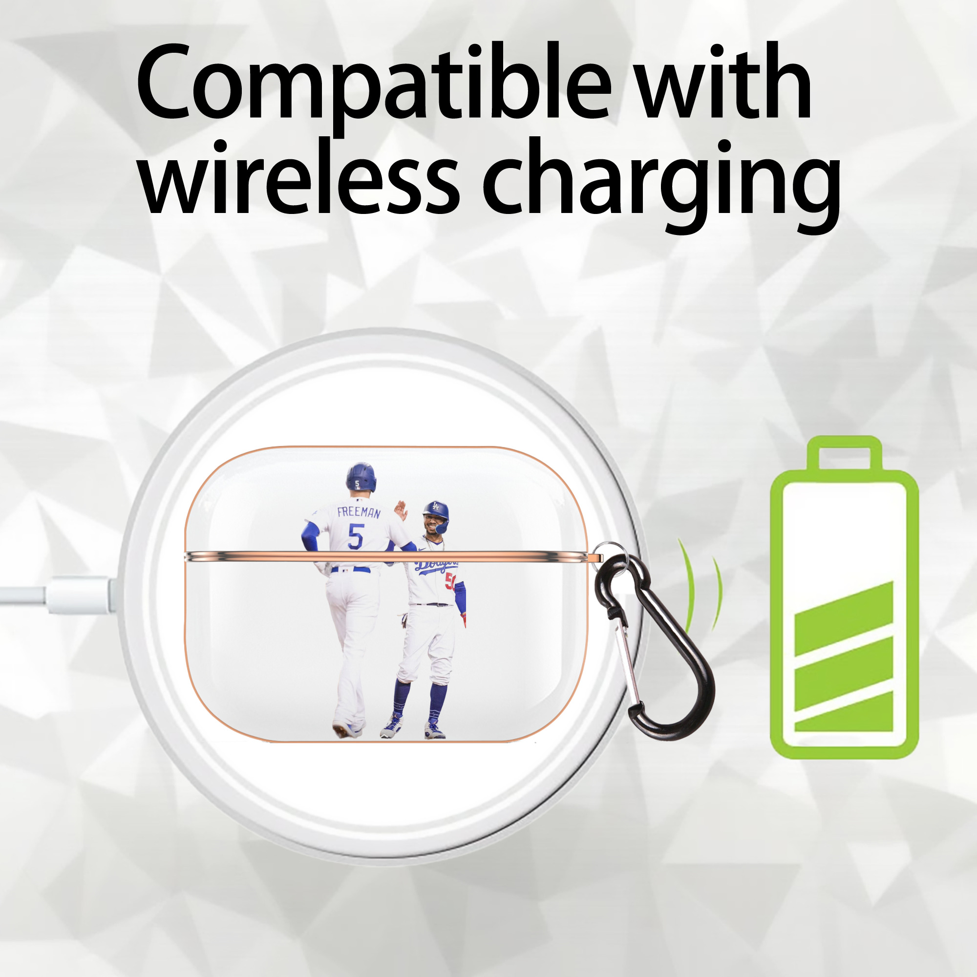  AirPods Pro Protective Case Rose Gold, Flexible PC Material, Precise Fit, Anti-Slip Cover, Full Protection, Fingerprint Resistant, Washable With Keychain