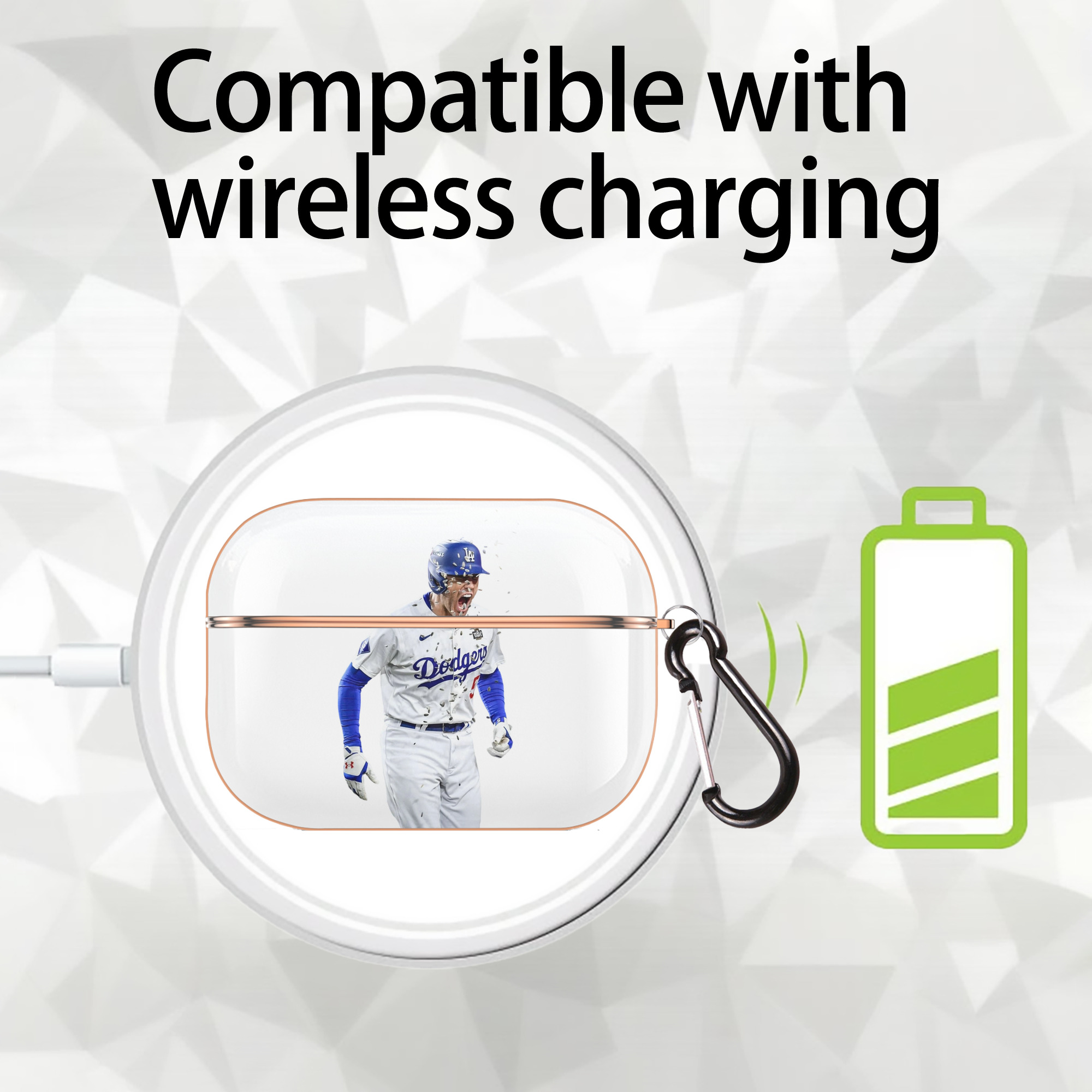  AirPods Pro Protective Case Rose Gold, Flexible PC Material, Precise Fit, Anti-Slip Cover, Full Protection, Fingerprint Resistant, Washable With Keychain