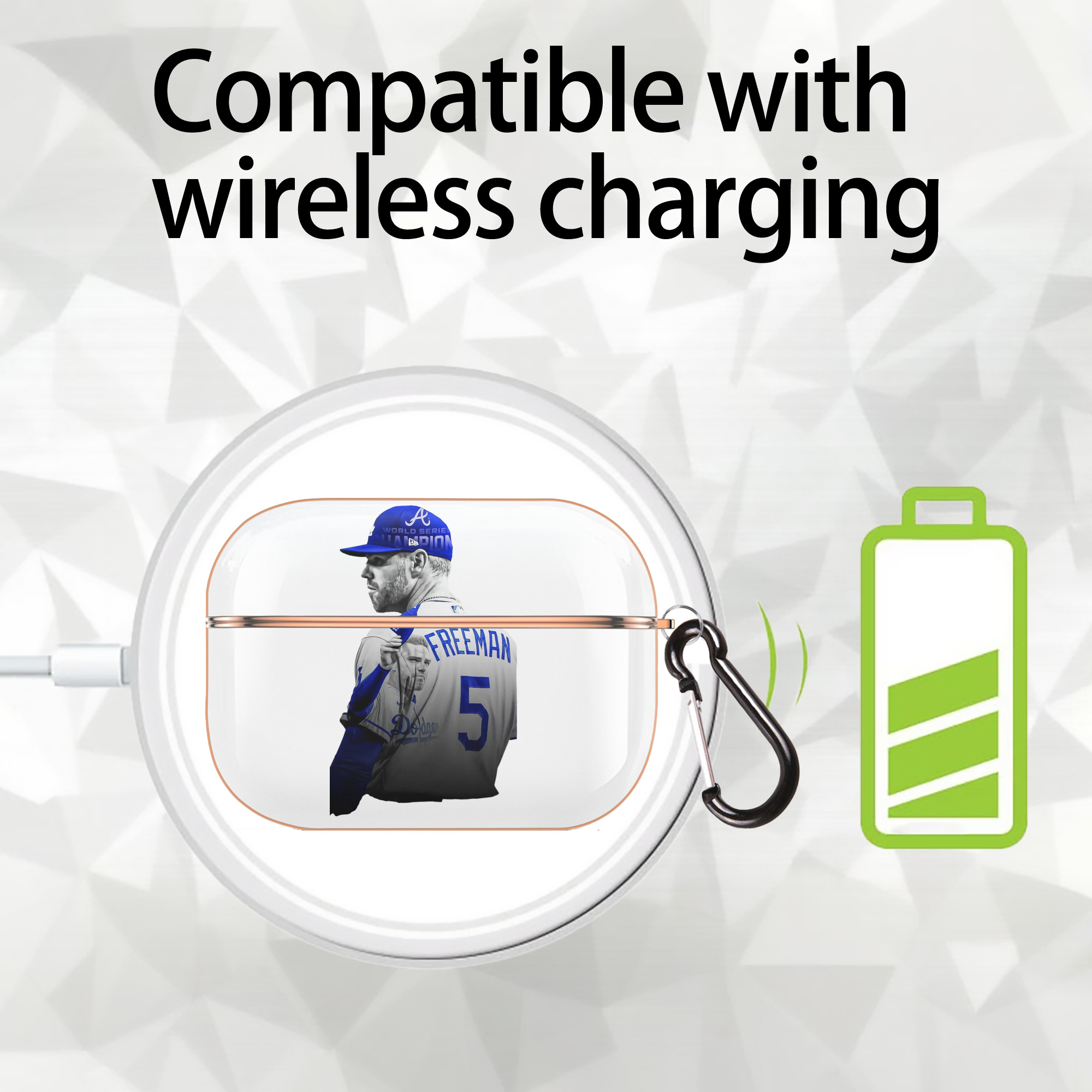  AirPods Pro Protective Case Rose Gold, Flexible PC Material, Precise Fit, Anti-Slip Cover, Full Protection, Fingerprint Resistant, Washable With Keychain