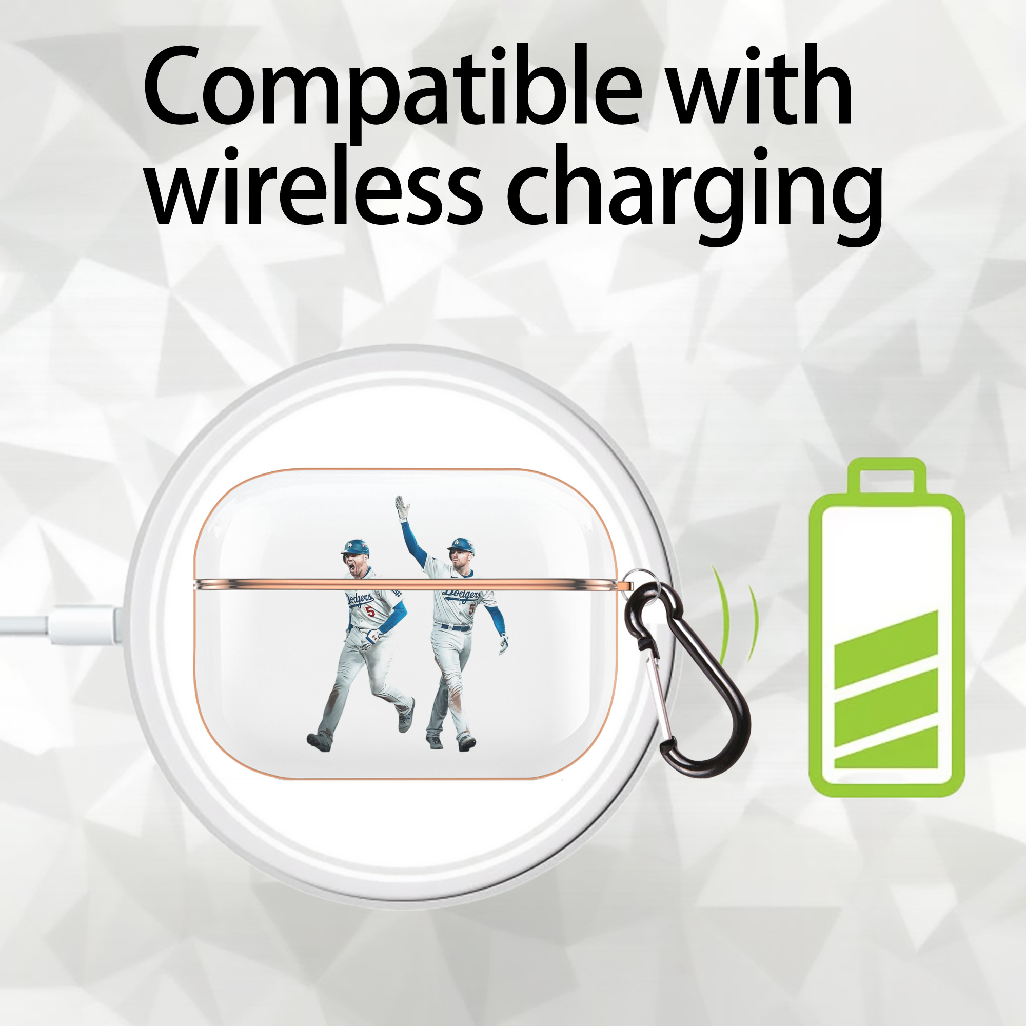  AirPods Pro Protective Case Rose Gold, Flexible PC Material, Precise Fit, Anti-Slip Cover, Full Protection, Fingerprint Resistant, Washable With Keychain