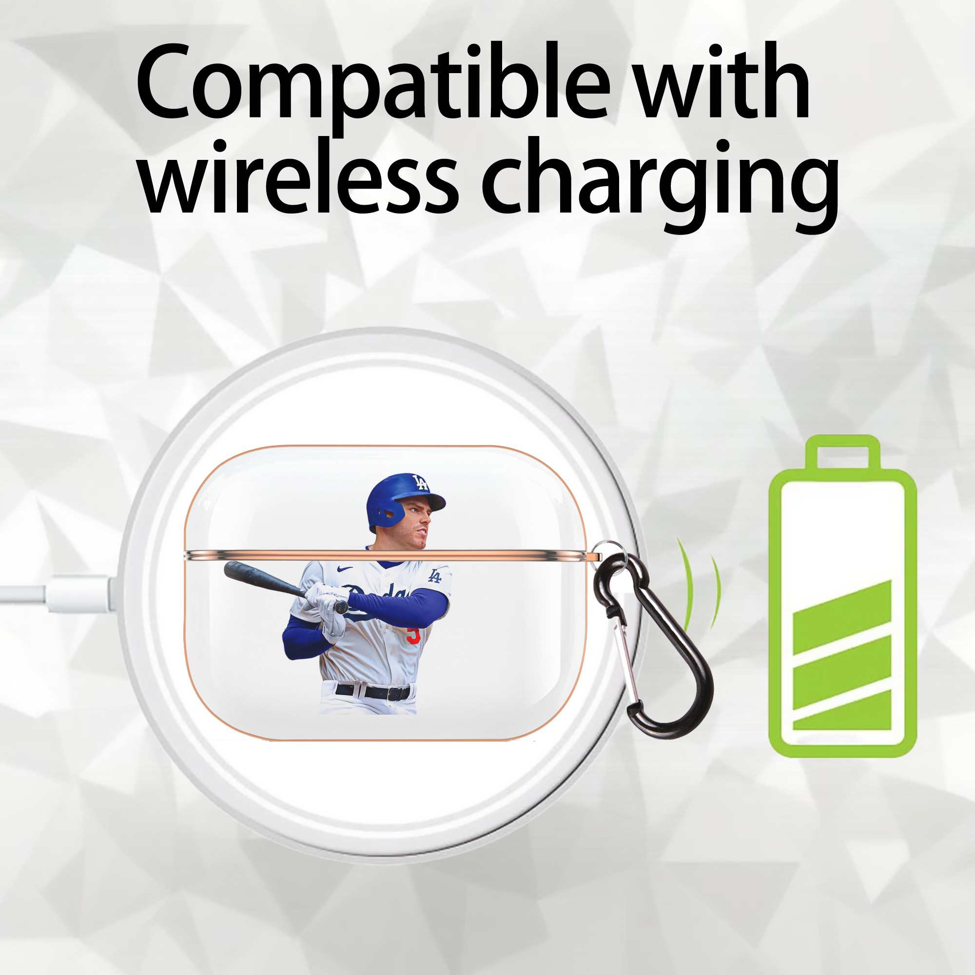  AirPods Pro Protective Case Rose Gold, Flexible PC Material, Precise Fit, Anti-Slip Cover, Full Protection, Fingerprint Resistant, Washable With Keychain