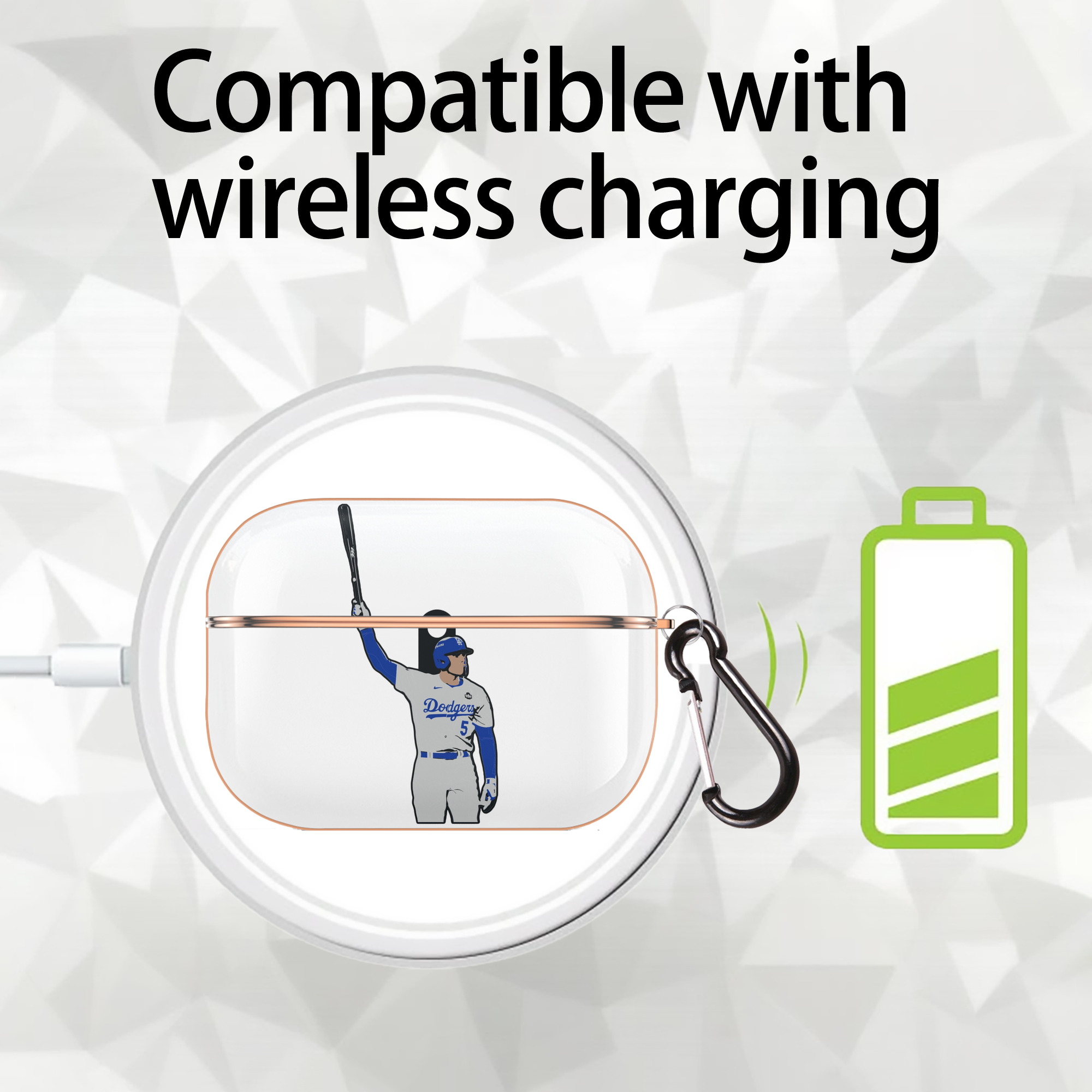  AirPods Pro Protective Case Rose Gold, Flexible PC Material, Precise Fit, Anti-Slip Cover, Full Protection, Fingerprint Resistant, Washable With Keychain