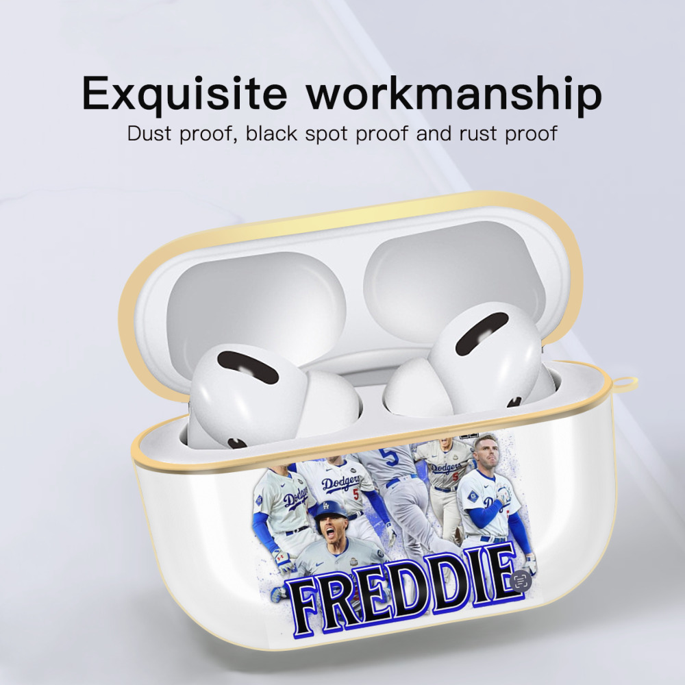  Luxury Gold AirPods Pro Case With Keychain, Flexible PC Material, Full Protection, Precise Cutouts, Anti-Fingerprint, Washable, Durable Design