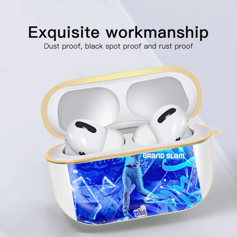  Luxury Gold AirPods Pro Case With Keychain, Flexible PC Material, Full Protection, Precise Cutouts, Anti-Fingerprint, Washable, Durable Design