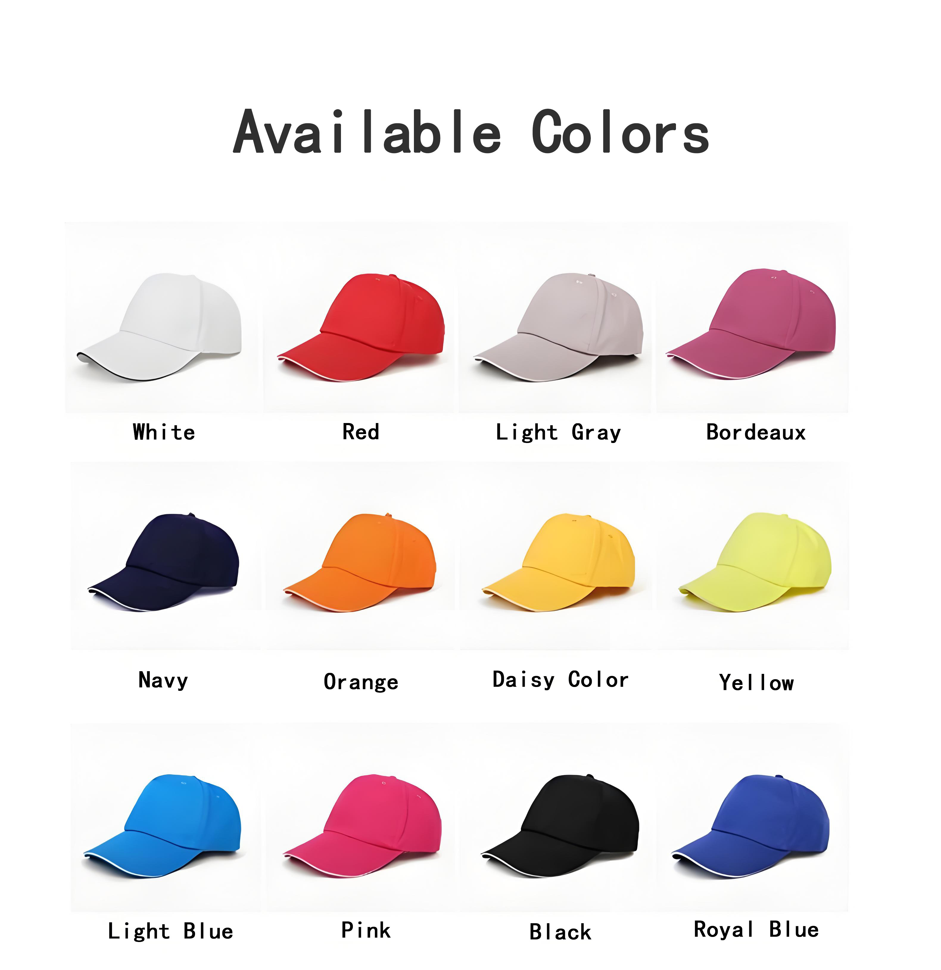  100% Cotton Baseball Cap – Heat Transfer Print – Comfortable, Durable, Perfect For Sports & Everyday Wear