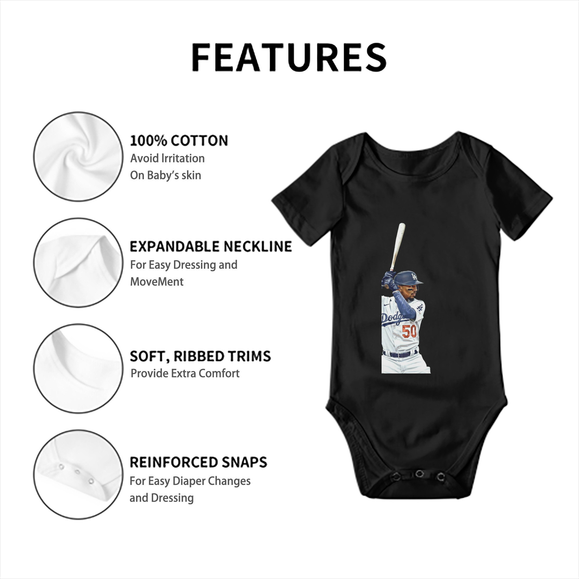 Baby Short Sleeve Romper – 100% Cotton Soft & Breathable Digital Print Onesie With Easy Snap Closure And Envelope Shoulder – Comfortable For Daily Wear & Travel