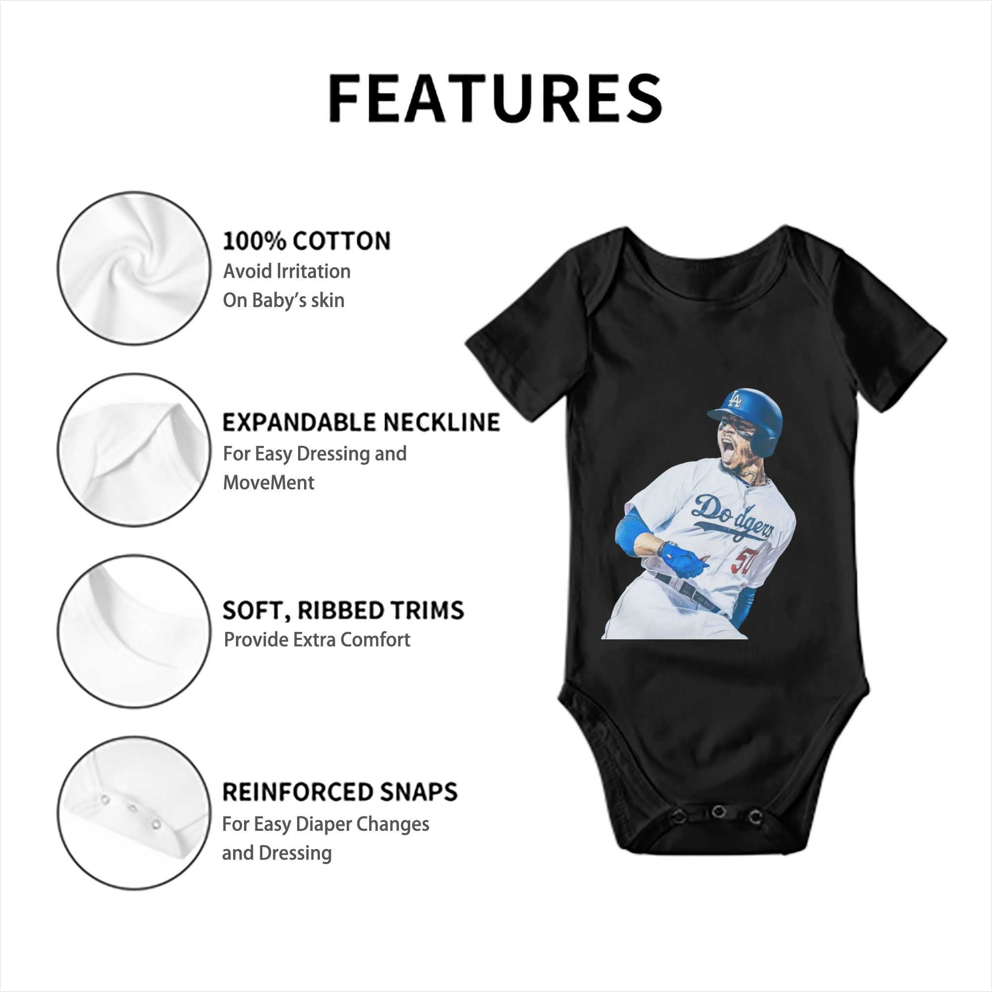  Baby Short Sleeve Romper – 100% Cotton Soft & Breathable Digital Print Onesie With Easy Snap Closure And Envelope Shoulder – Comfortable For Daily Wear & Travel