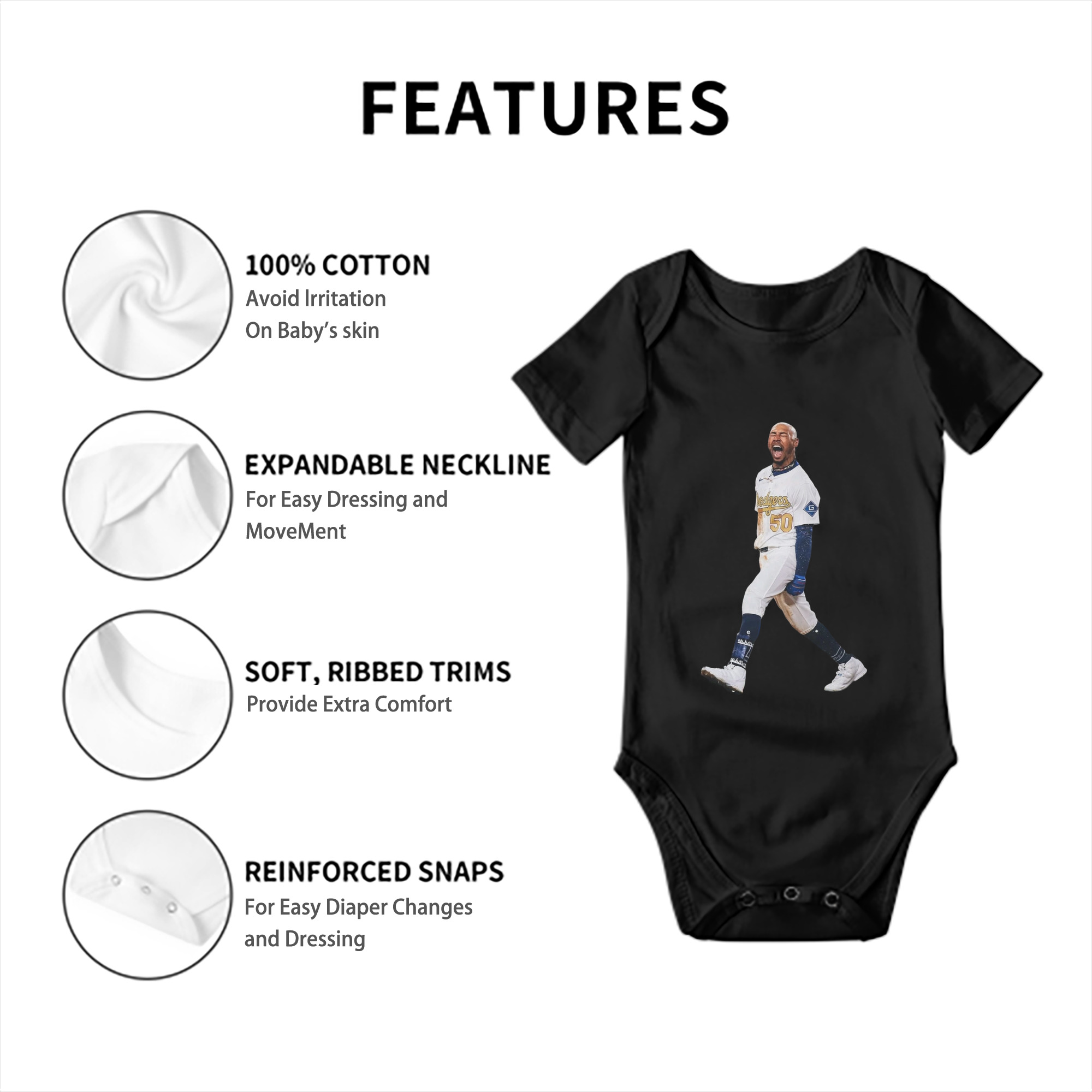  Baby Short Sleeve Romper – 100% Cotton Soft & Breathable Digital Print Onesie With Easy Snap Closure And Envelope Shoulder – Comfortable For Daily Wear & Travel