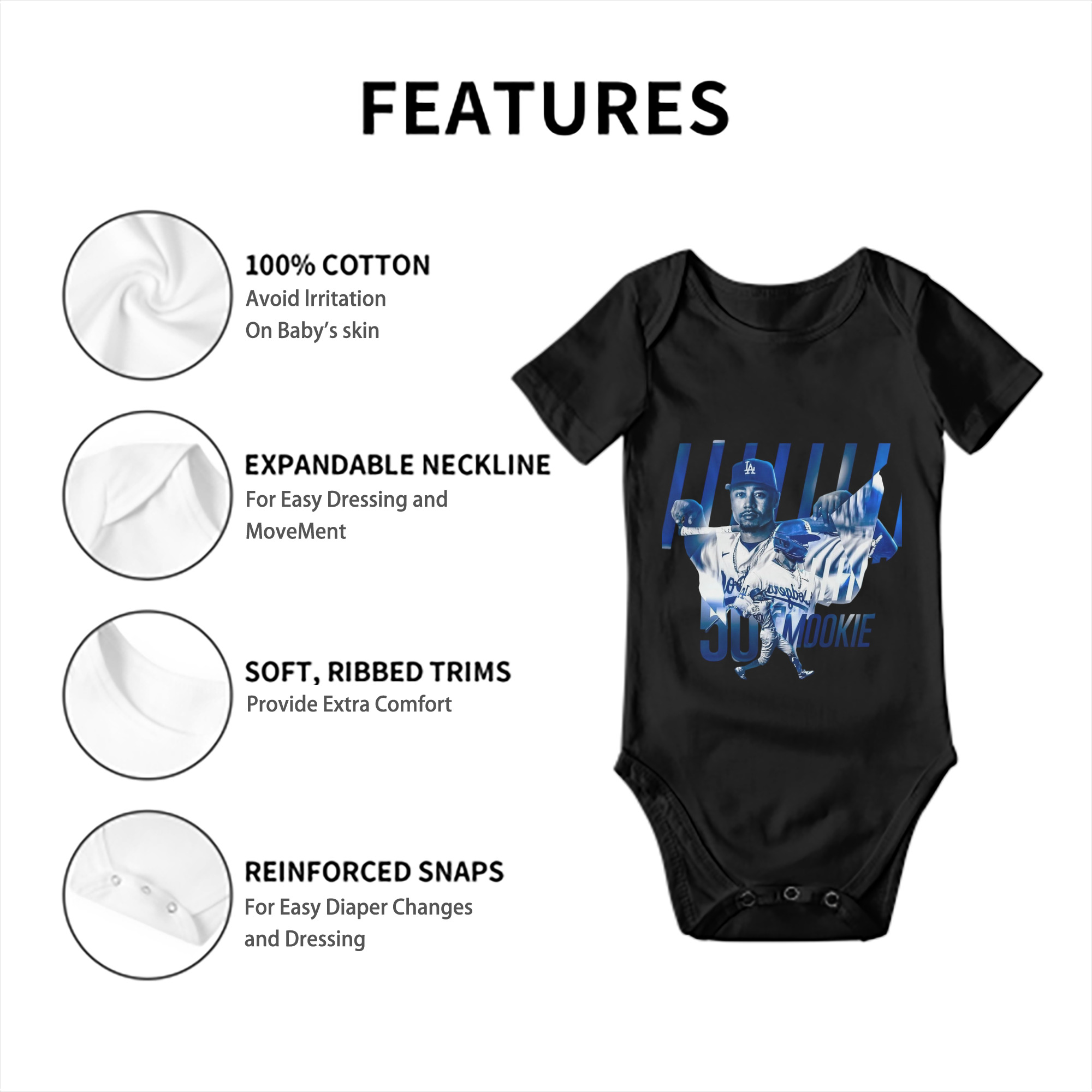  Baby Short Sleeve Romper – 100% Cotton Soft & Breathable Digital Print Onesie With Easy Snap Closure And Envelope Shoulder – Comfortable For Daily Wear & Travel