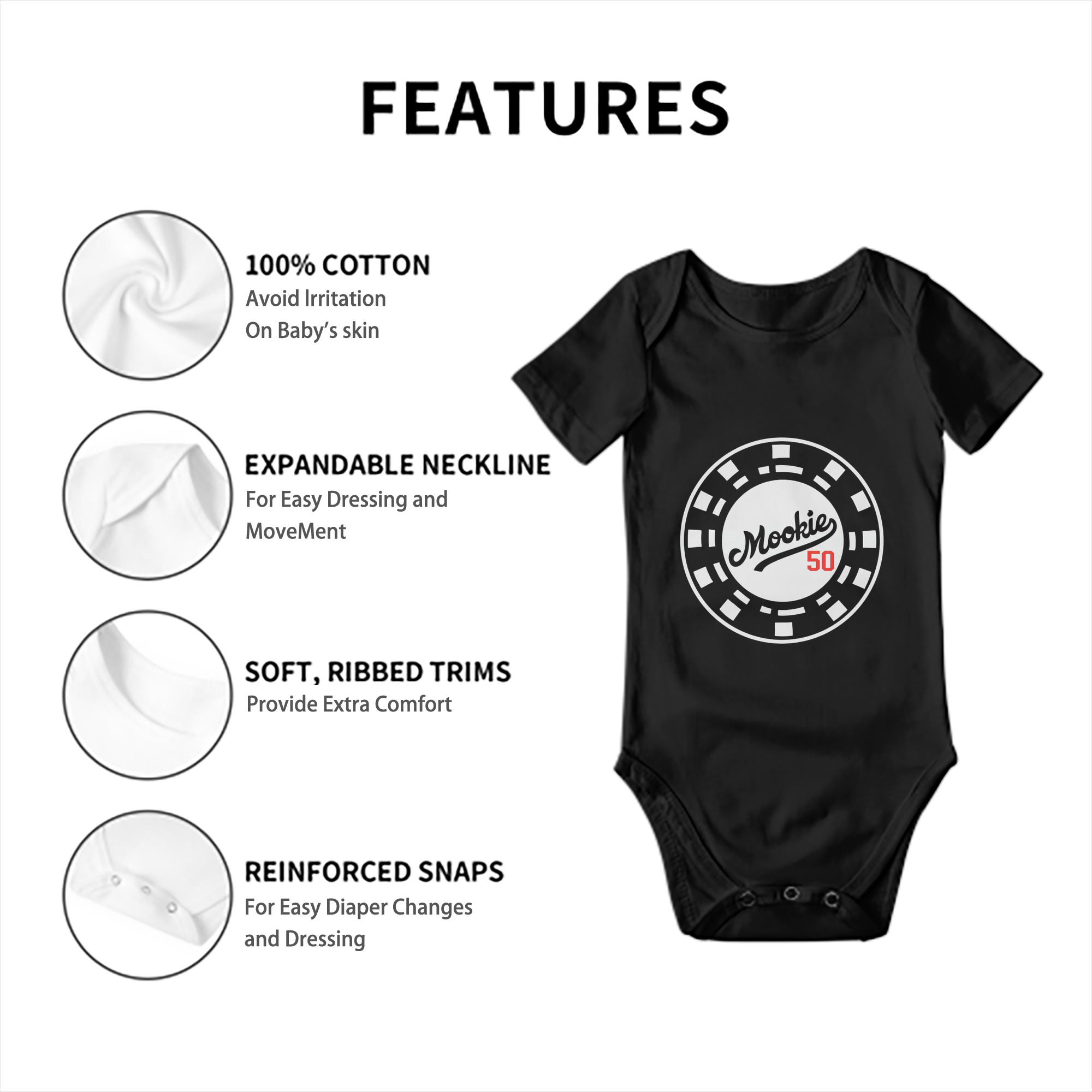  Baby Short Sleeve Romper – 100% Cotton Soft & Breathable Digital Print Onesie With Easy Snap Closure And Envelope Shoulder – Comfortable For Daily Wear & Travel