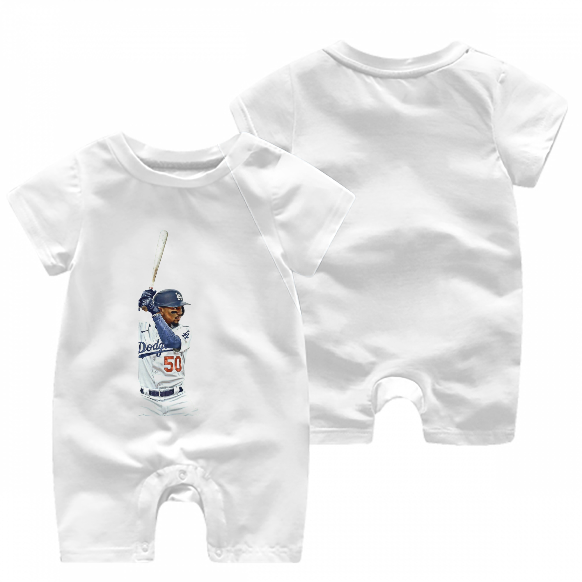  Baby Short Sleeve Onesie – 100% Cotton Soft & Breathable Digital Print Romper – Double-Sided Print, Snap Closure For Easy Diaper Changes – Comfortable For Boys & Girls