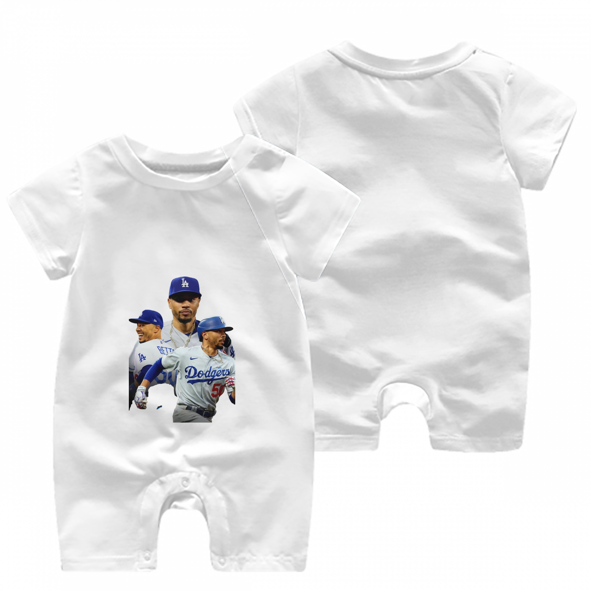  Baby Short Sleeve Onesie – 100% Cotton Soft & Breathable Digital Print Romper – Double-Sided Print, Snap Closure For Easy Diaper Changes – Comfortable For Boys & Girls