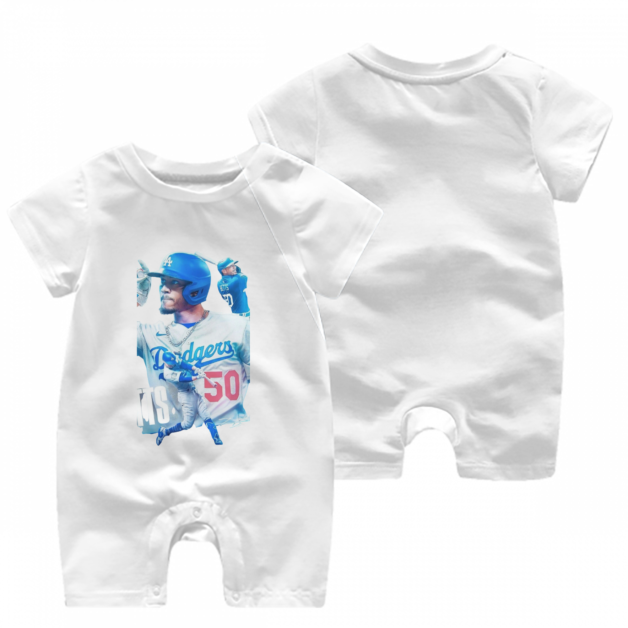  Baby Short Sleeve Onesie – 100% Cotton Soft & Breathable Digital Print Romper – Double-Sided Print, Snap Closure For Easy Diaper Changes – Comfortable For Boys & Girls