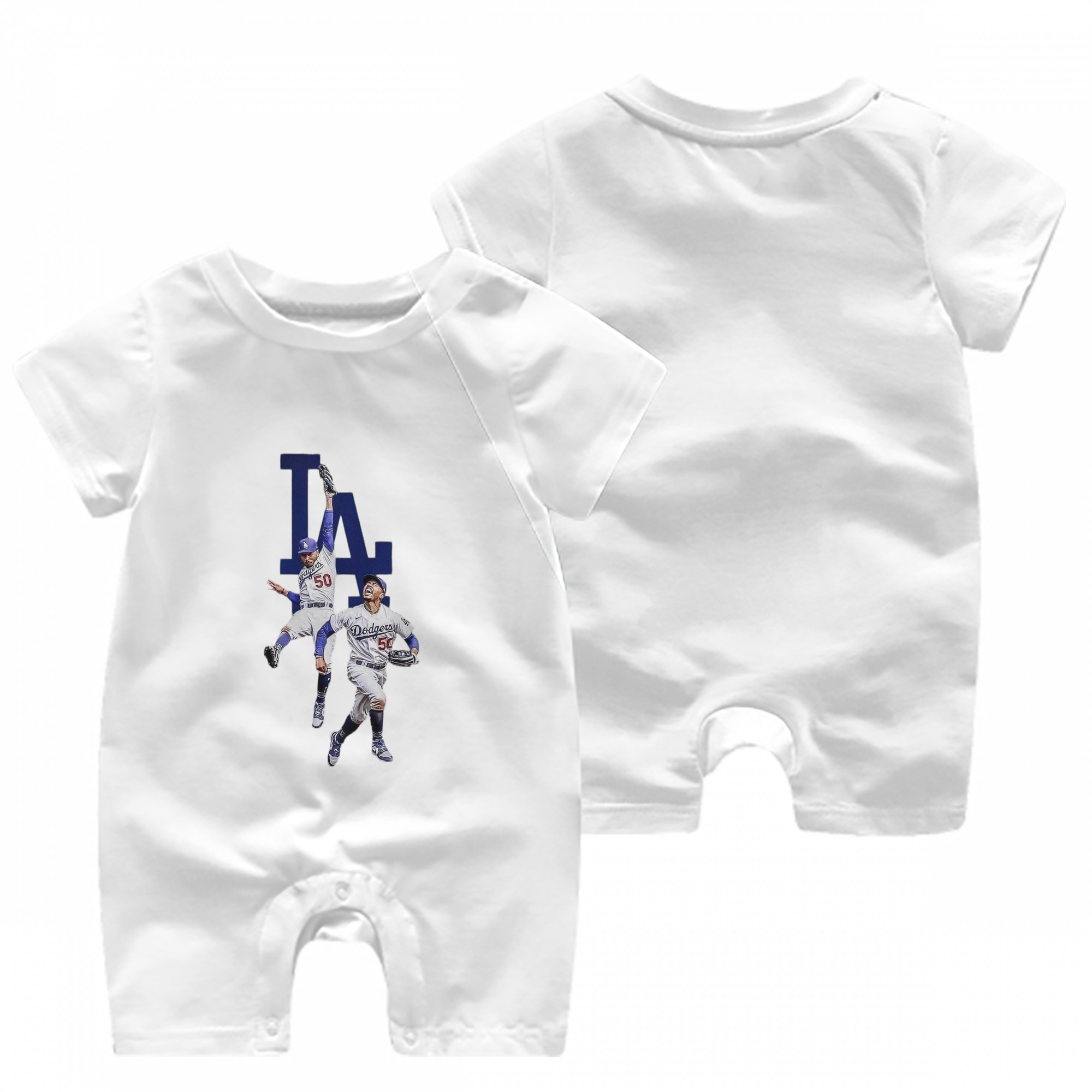  Baby Short Sleeve Onesie – 100% Cotton Soft & Breathable Digital Print Romper – Double-Sided Print, Snap Closure For Easy Diaper Changes – Comfortable For Boys & Girls