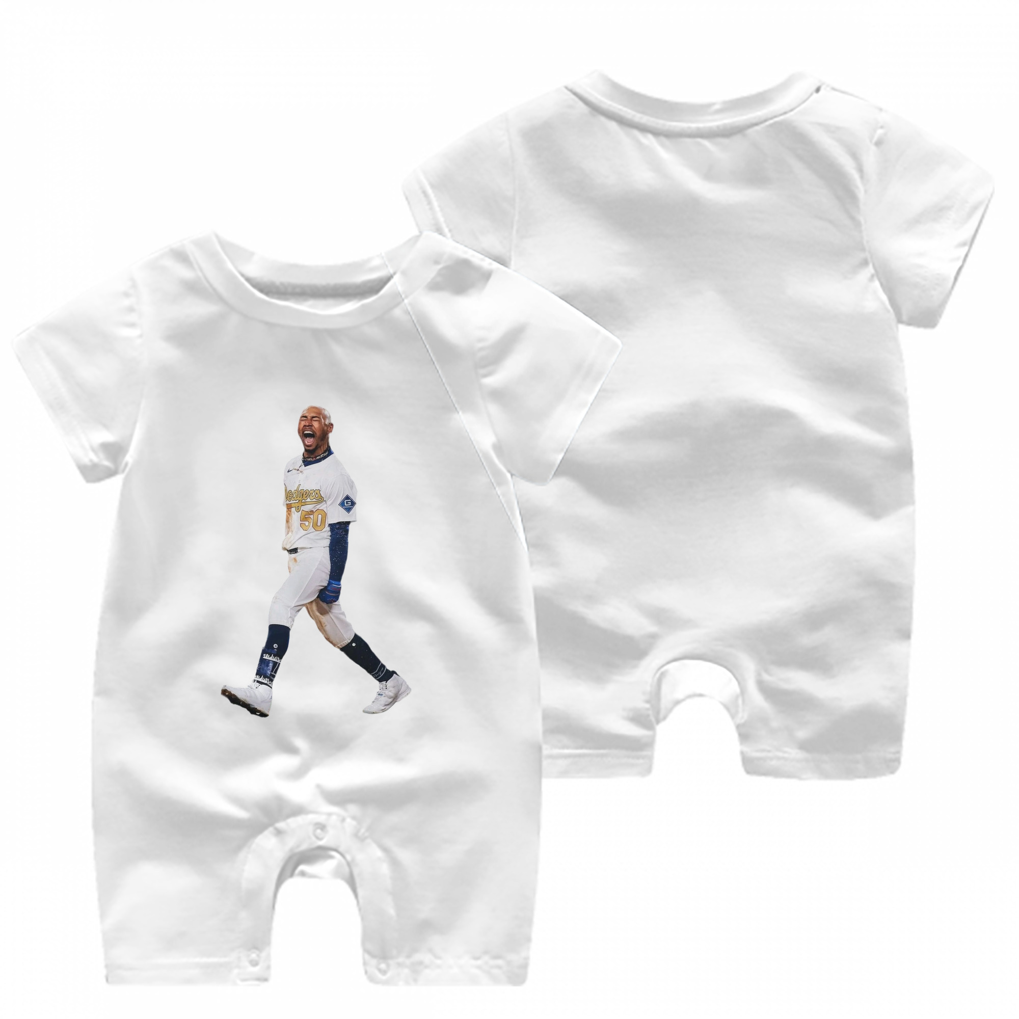  Baby Short Sleeve Onesie – 100% Cotton Soft & Breathable Digital Print Romper – Double-Sided Print, Snap Closure For Easy Diaper Changes – Comfortable For Boys & Girls