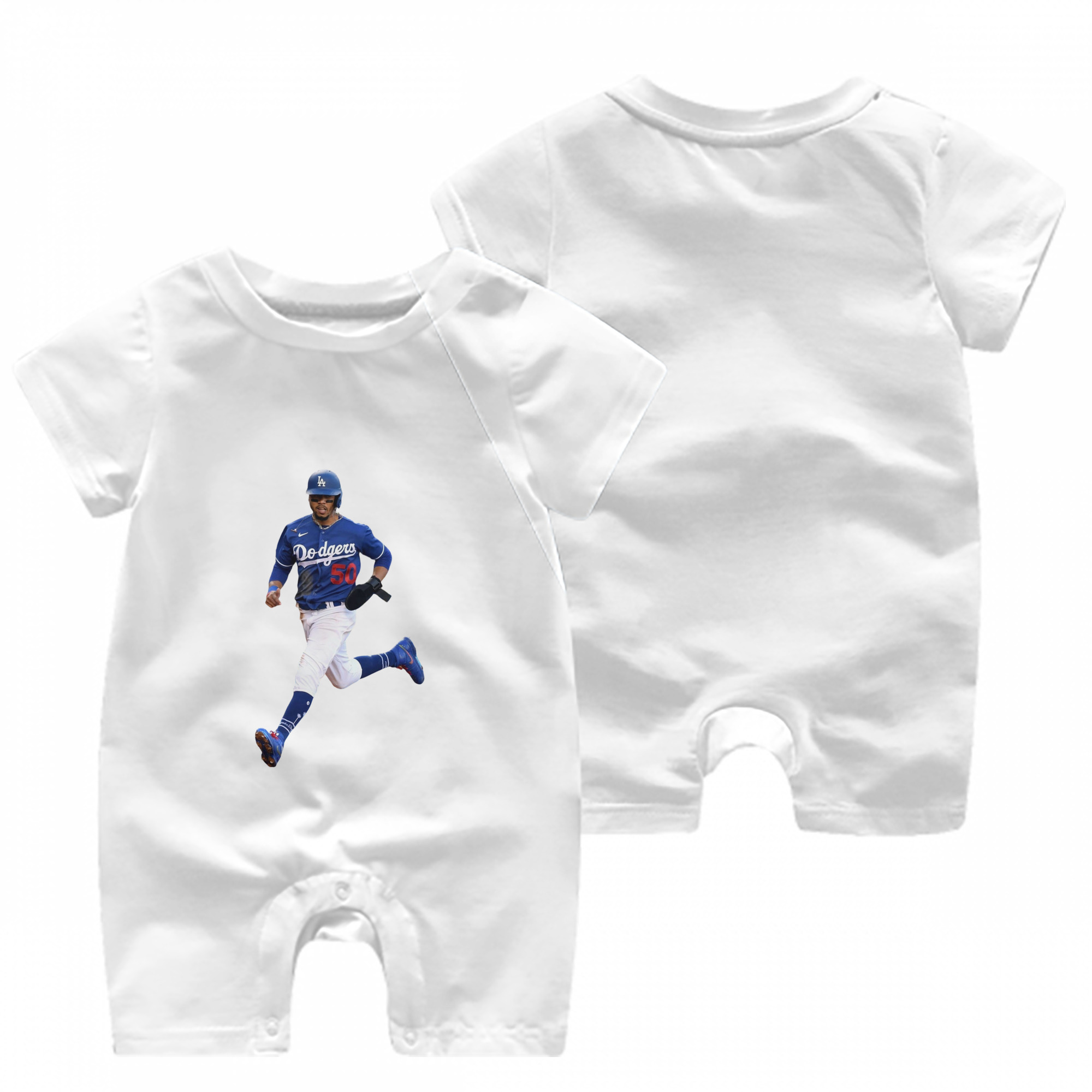  Baby Short Sleeve Onesie – 100% Cotton Soft & Breathable Digital Print Romper – Double-Sided Print, Snap Closure For Easy Diaper Changes – Comfortable For Boys & Girls