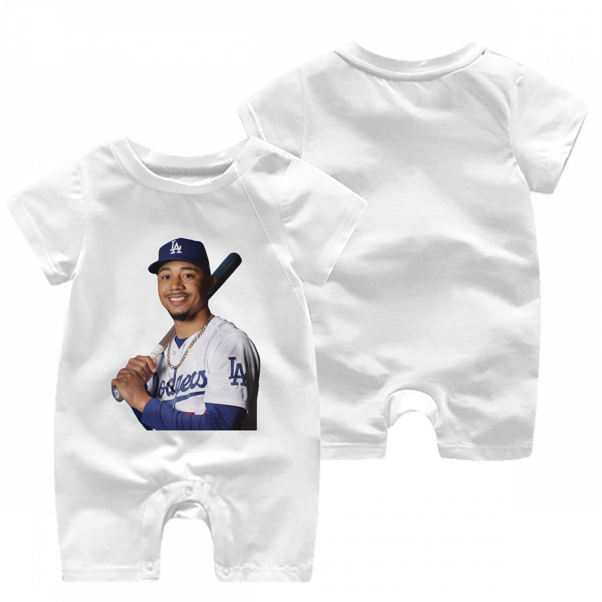  Baby Short Sleeve Onesie – 100% Cotton Soft & Breathable Digital Print Romper – Double-Sided Print, Snap Closure For Easy Diaper Changes – Comfortable For Boys & Girls