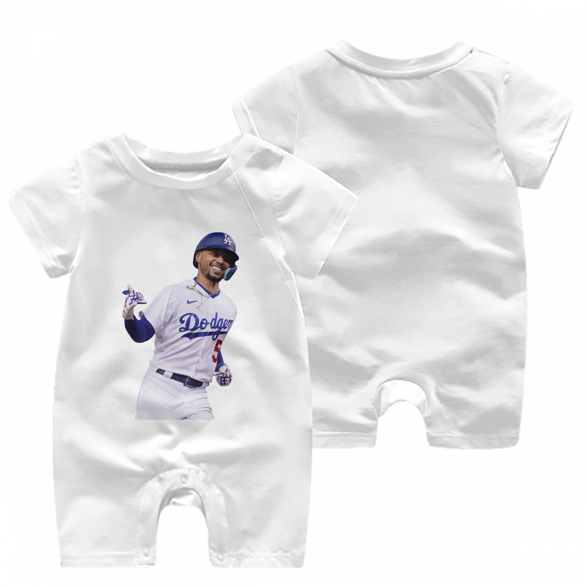  Baby Short Sleeve Onesie – 100% Cotton Soft & Breathable Digital Print Romper – Double-Sided Print, Snap Closure For Easy Diaper Changes – Comfortable For Boys & Girls