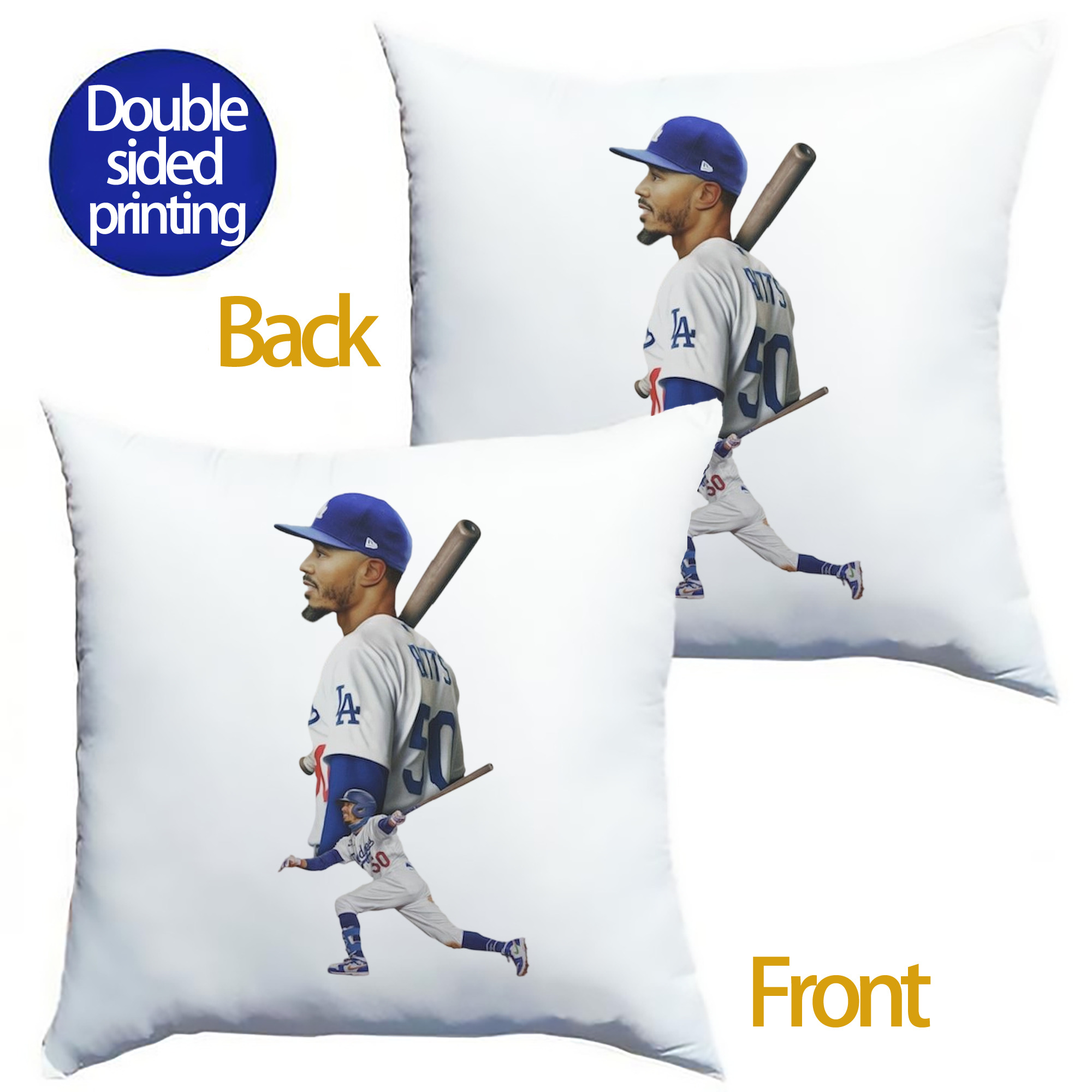  Soft Polyester Pillow Cover With Insert – Double-Sided Design, Invisible Zipper, Durable & Breathable – Easy Care Cushion Set