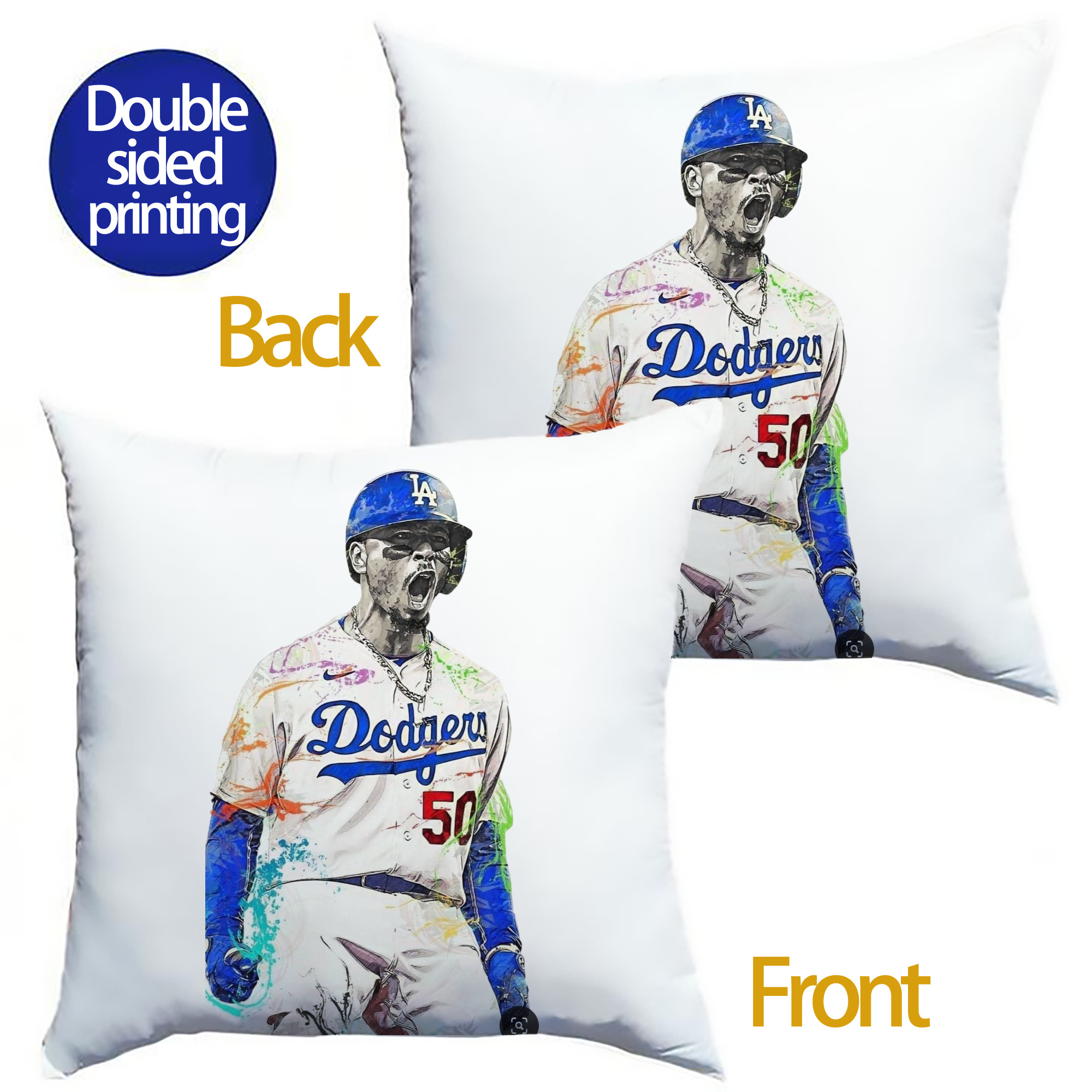  Soft Polyester Pillow Cover With Insert – Double-Sided Design, Invisible Zipper, Durable & Breathable – Easy Care Cushion Set