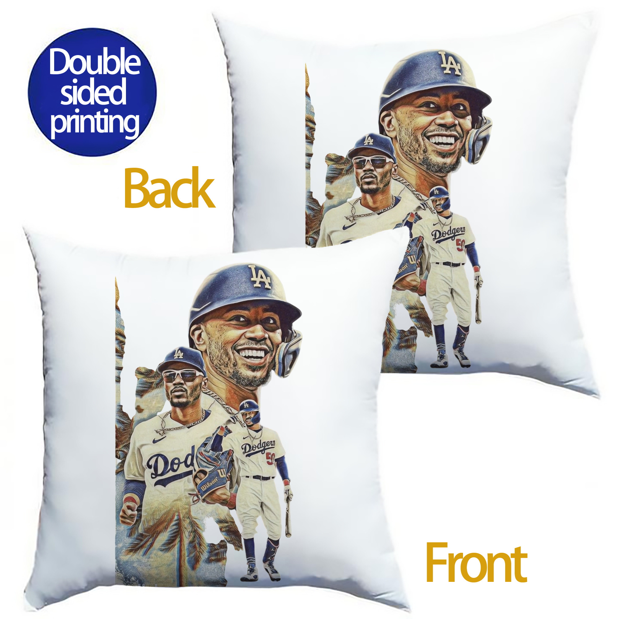  Soft Polyester Pillow Cover With Insert – Double-Sided Design, Invisible Zipper, Durable & Breathable – Easy Care Cushion Set