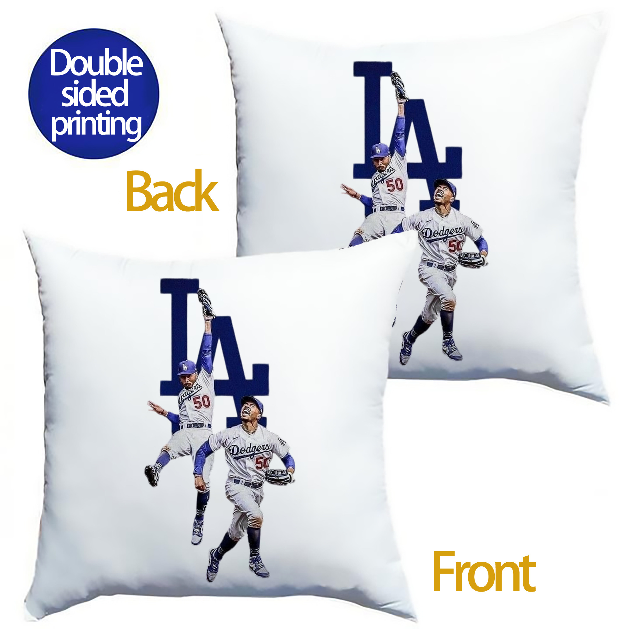  Soft Polyester Pillow Cover With Insert – Double-Sided Design, Invisible Zipper, Durable & Breathable – Easy Care Cushion Set