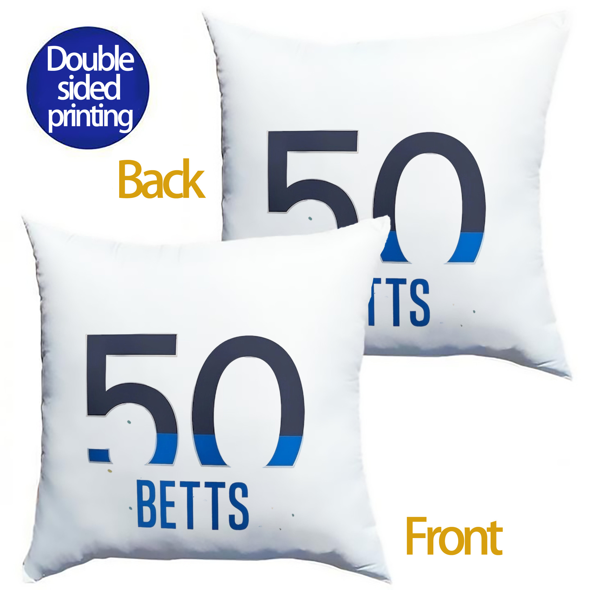  Soft Polyester Pillow Cover With Insert – Double-Sided Design, Invisible Zipper, Durable & Breathable – Easy Care Cushion Set
