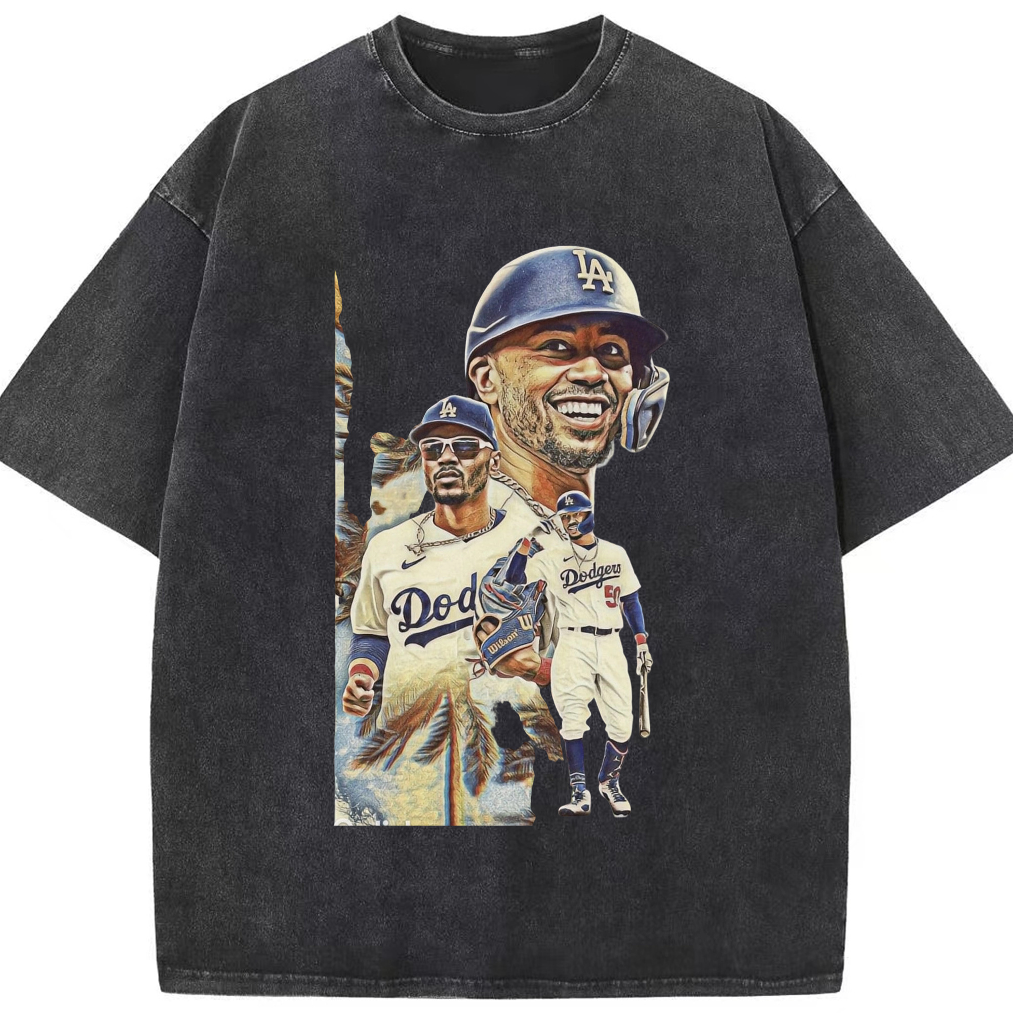  Washed Vintage Look 230g Cotton Oversized T-Shirt With Front Heat Transfer Print – Soft, Lightweight, Stylish Fit – Comfortable Casual Wear For Sports & Everyday Use