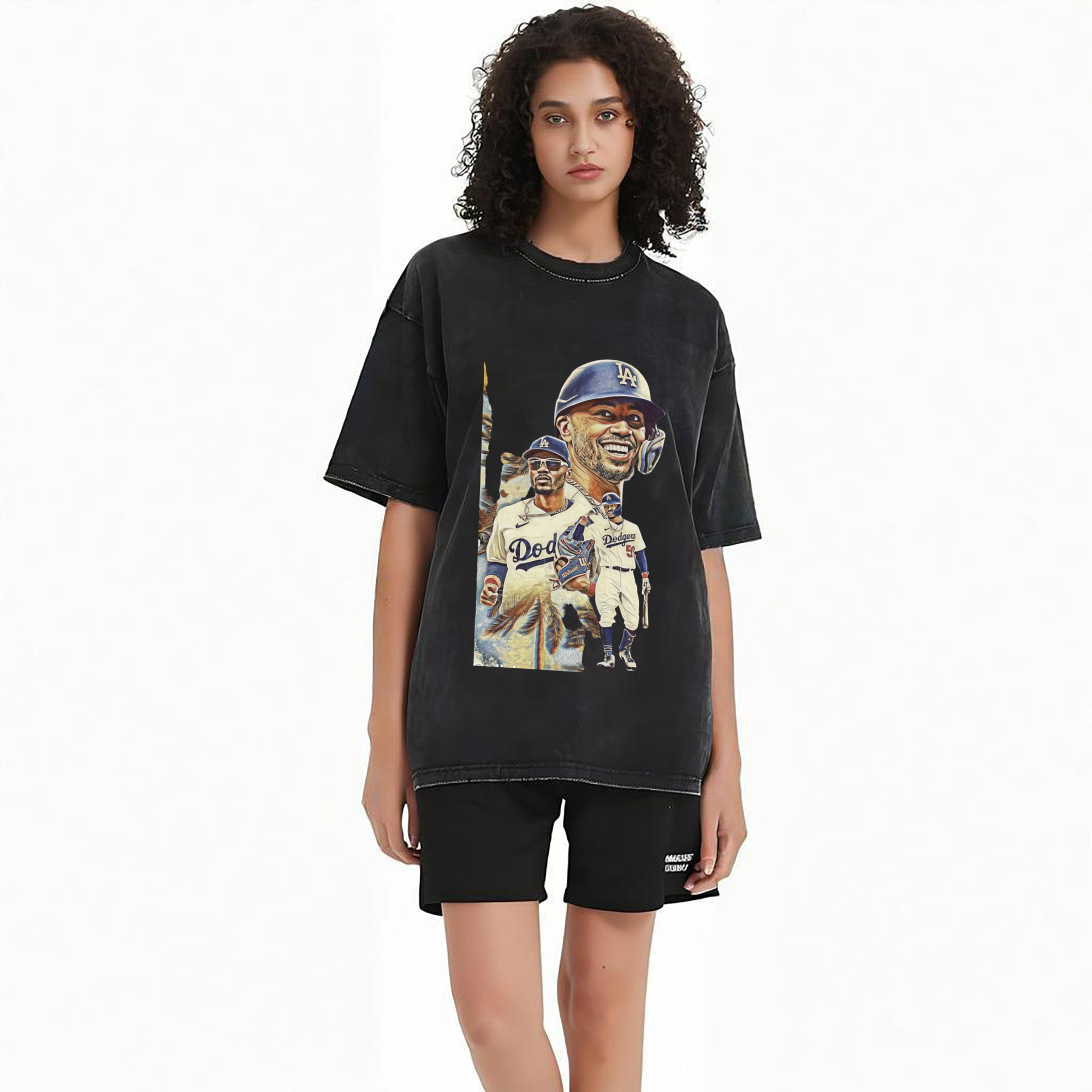  Washed Vintage Look 230g Cotton Oversized T-Shirt With Front Heat Transfer Print – Soft, Lightweight, Stylish Fit – Comfortable Casual Wear For Sports & Everyday Use