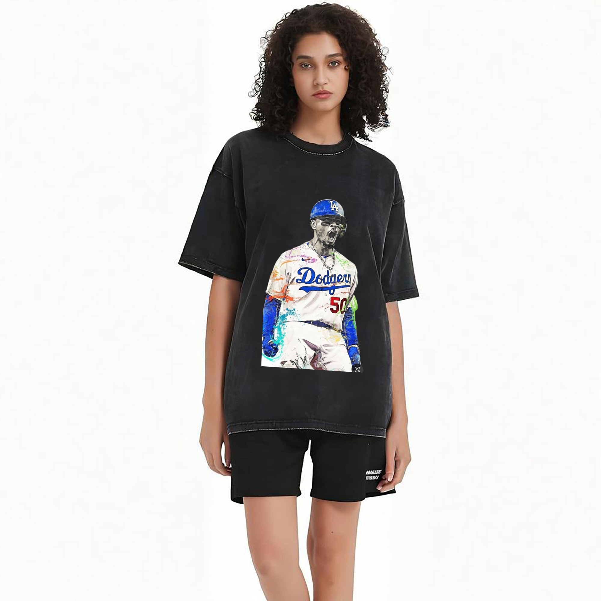  Washed Vintage Look 230g Cotton Oversized T-Shirt With Front Heat Transfer Print – Soft, Lightweight, Stylish Fit – Comfortable Casual Wear For Sports & Everyday Use