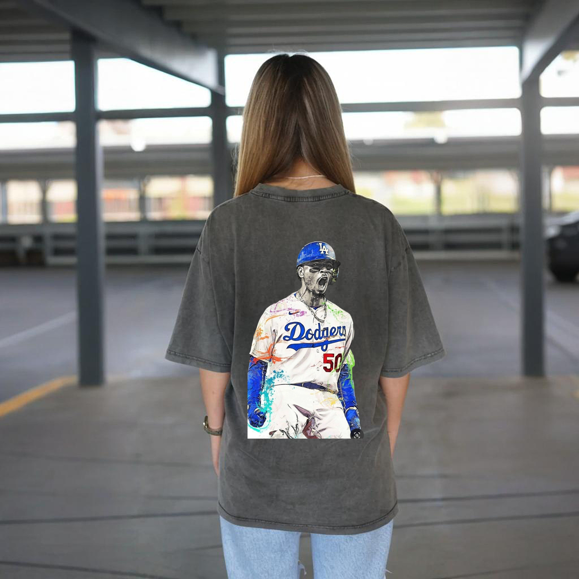  Washed Vintage 230g Cotton Oversized T-Shirt With Back Heat Transfer Print – Soft, Lightweight & Stylish – Comfortable Casual Wear For Sports & Everyday Use