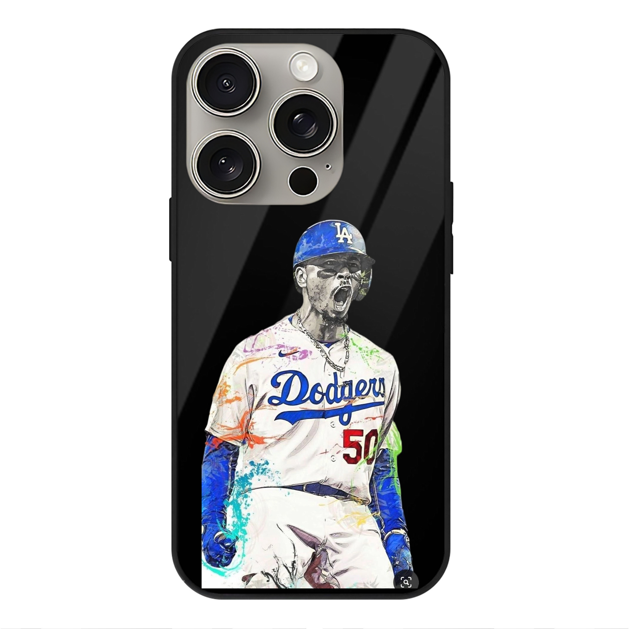  IPhone 15 Pro Mirror Phone Case – UV Printed Glass + TPU – Scratch-Resistant, Wireless Charging Compatible, Precise Fit & Stylish Design