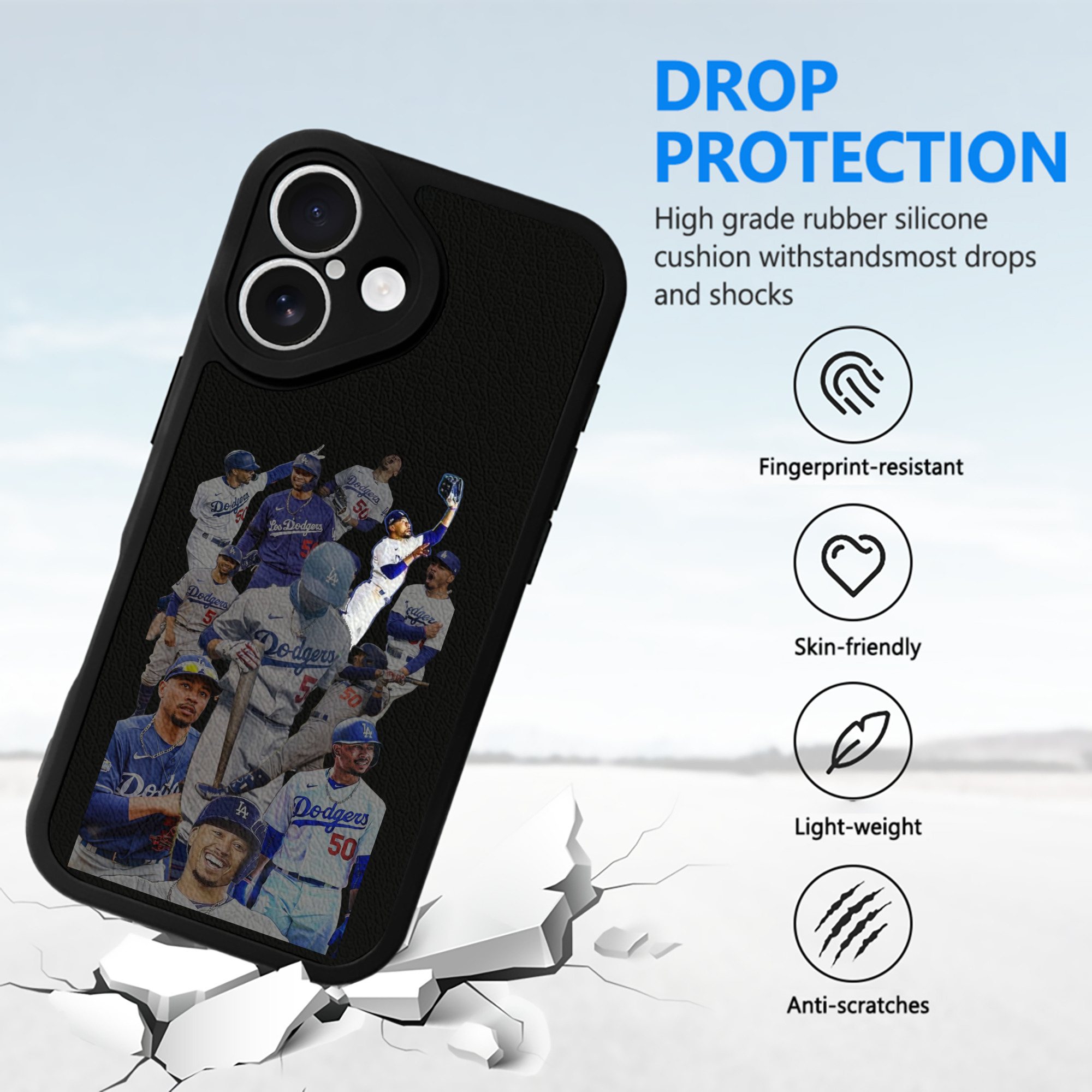  IPhone 16 Silicone Leather Case – UV Print, Lambskin Texture – Perfect Fit, Wireless Charging Compatible, Scratch Resistant, Precise Cutouts – Stylish Protection For IPhone 16