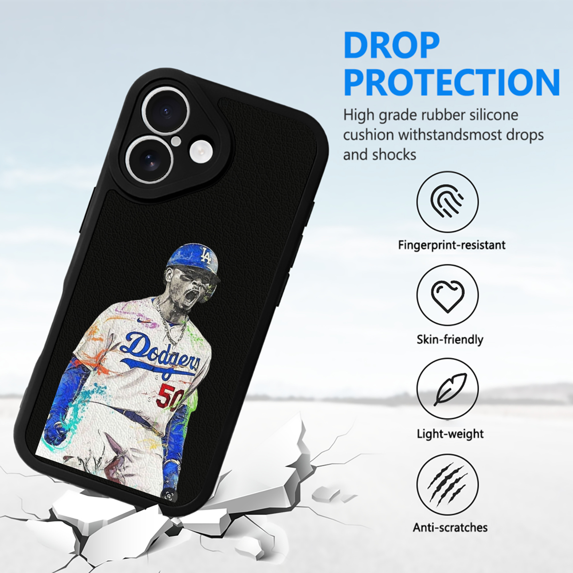  IPhone 16 Silicone Leather Case – UV Print, Lambskin Texture – Perfect Fit, Wireless Charging Compatible, Scratch Resistant, Precise Cutouts – Stylish Protection For IPhone 16