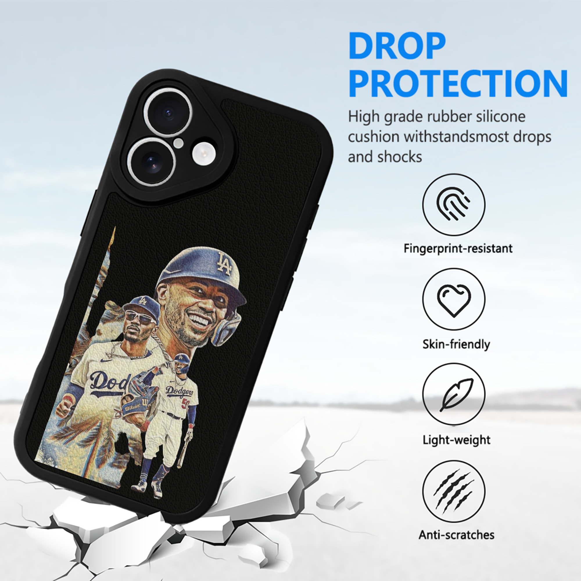  IPhone 16 Silicone Leather Case – UV Print, Lambskin Texture – Perfect Fit, Wireless Charging Compatible, Scratch Resistant, Precise Cutouts – Stylish Protection For IPhone 16