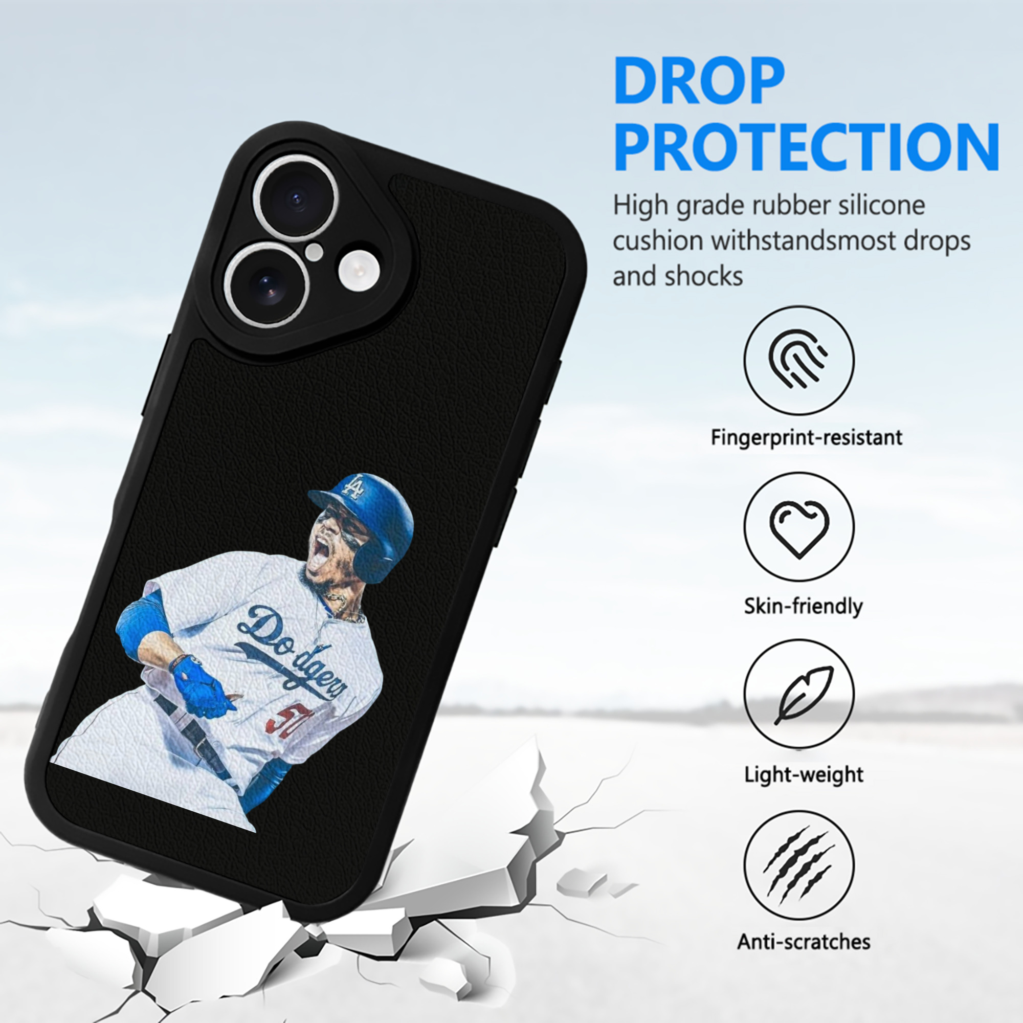  IPhone 16 Silicone Leather Case – UV Print, Lambskin Texture – Perfect Fit, Wireless Charging Compatible, Scratch Resistant, Precise Cutouts – Stylish Protection For IPhone 16