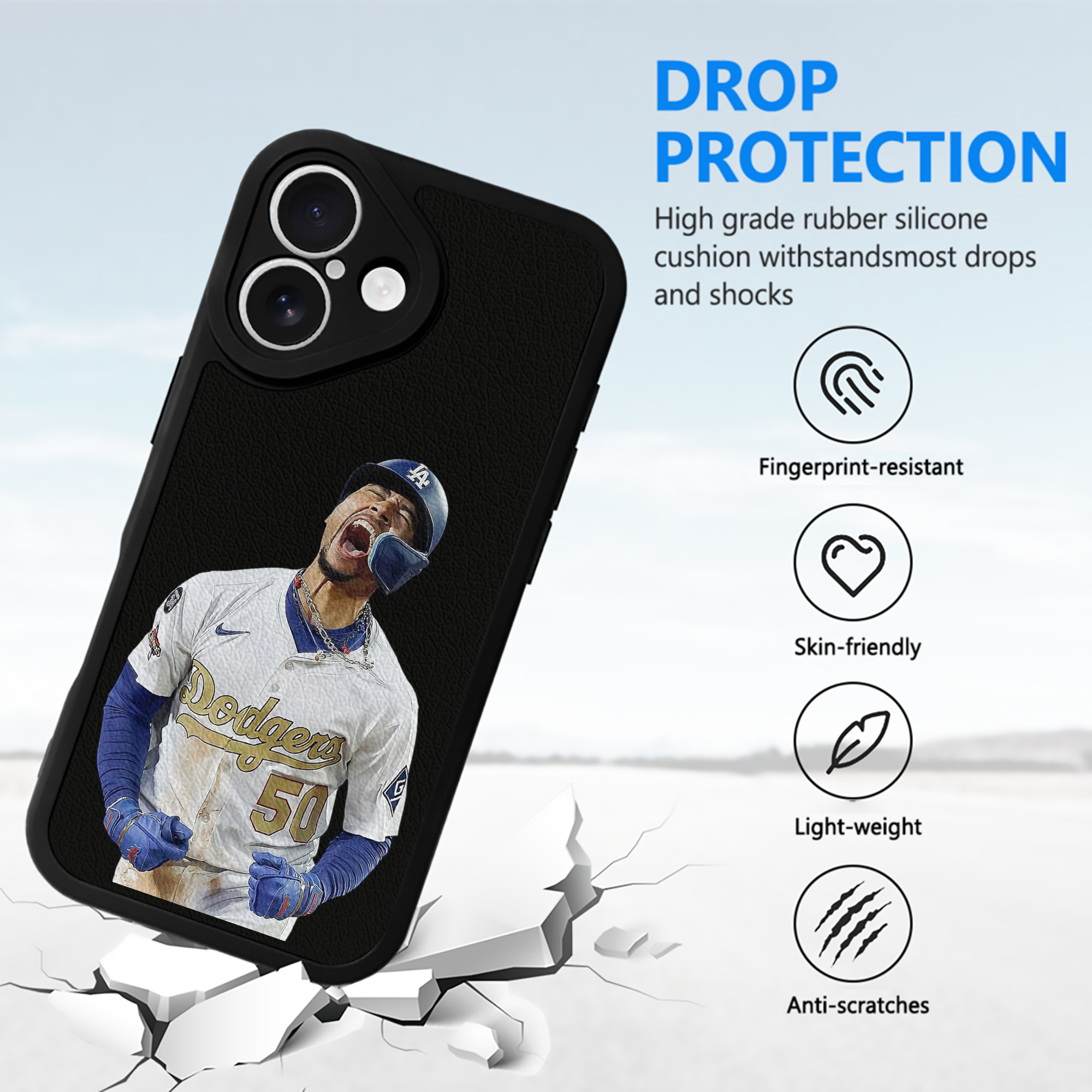  IPhone 16 Silicone Leather Case – UV Print, Lambskin Texture – Perfect Fit, Wireless Charging Compatible, Scratch Resistant, Precise Cutouts – Stylish Protection For IPhone 16