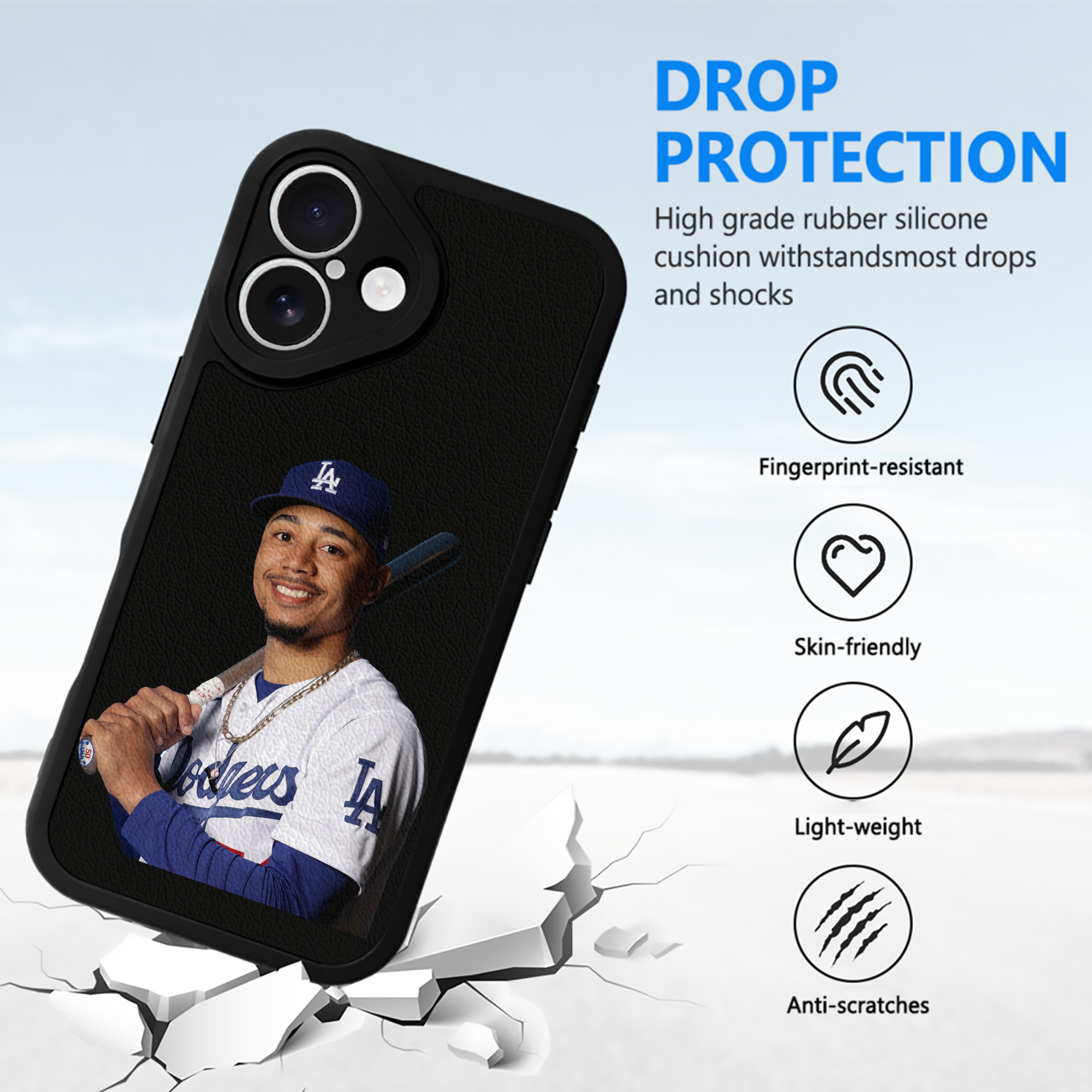  IPhone 16 Silicone Leather Case – UV Print, Lambskin Texture – Perfect Fit, Wireless Charging Compatible, Scratch Resistant, Precise Cutouts – Stylish Protection For IPhone 16