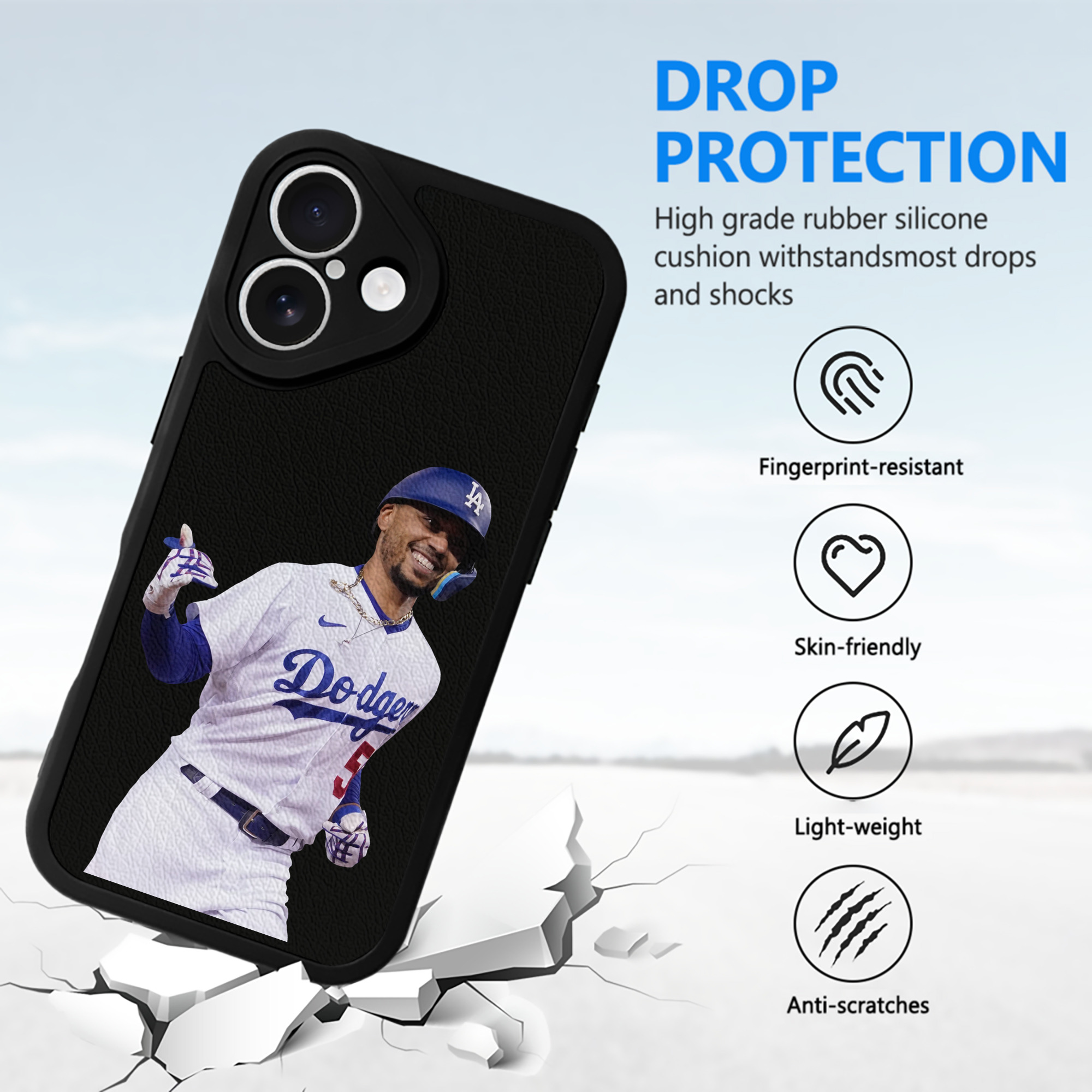  IPhone 16 Silicone Leather Case – UV Print, Lambskin Texture – Perfect Fit, Wireless Charging Compatible, Scratch Resistant, Precise Cutouts – Stylish Protection For IPhone 16