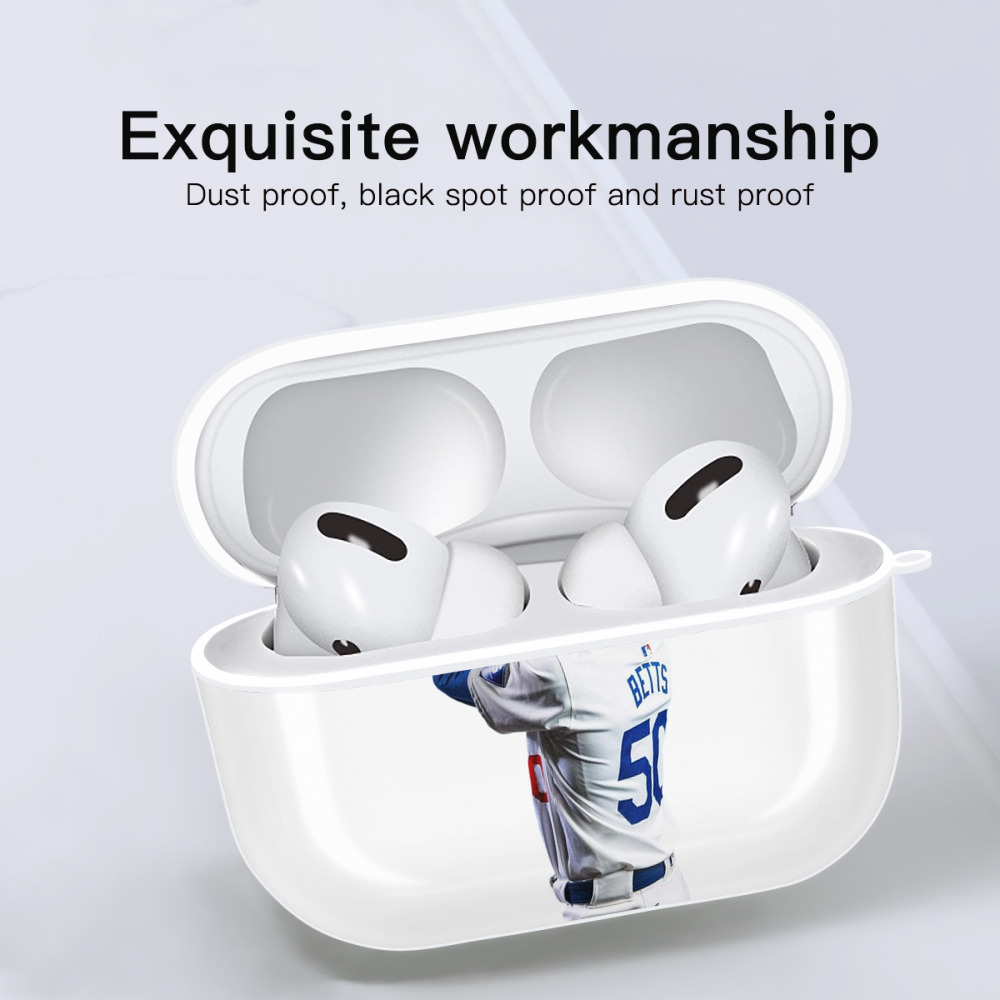  AirPods Pro Hard Case White With Keychain, Durable Flexible PC, Precise Cutouts, Anti-Fingerprint, Yellowing & Scratch Resistant, Full Protection, Washable