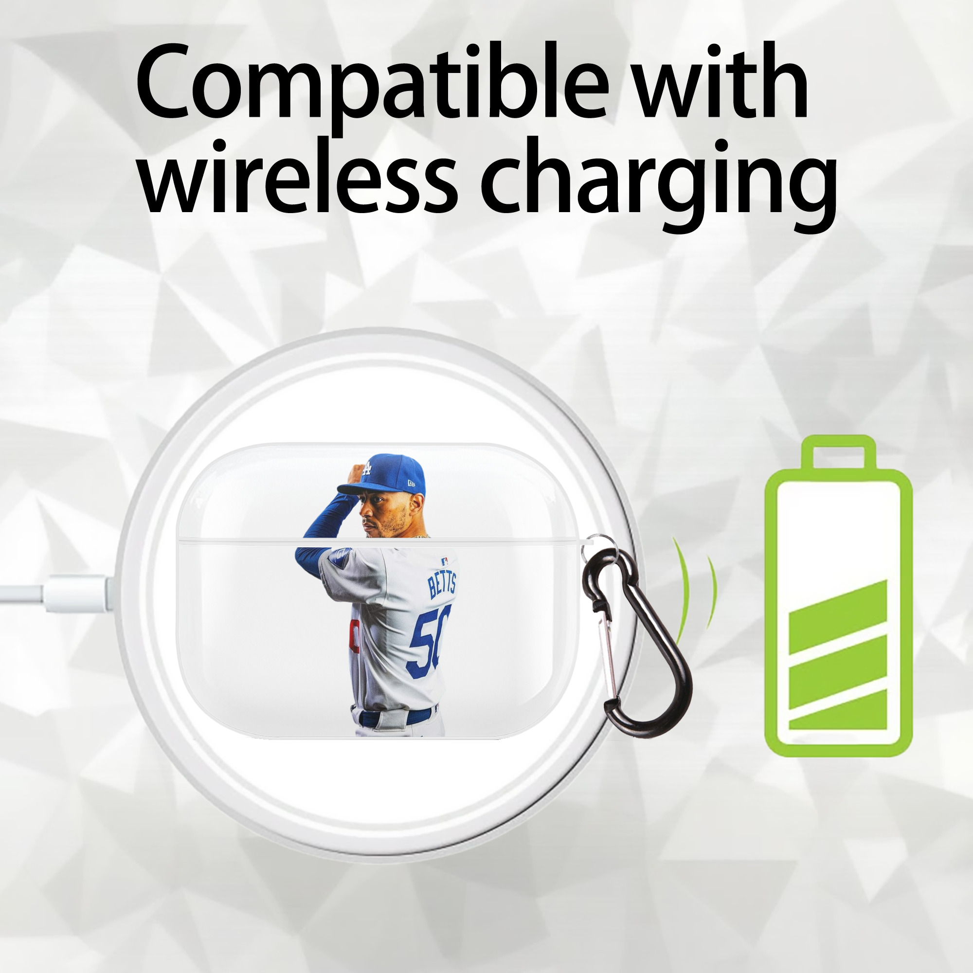  AirPods Pro Hard Case White With Keychain, Durable Flexible PC, Precise Cutouts, Anti-Fingerprint, Yellowing & Scratch Resistant, Full Protection, Washable