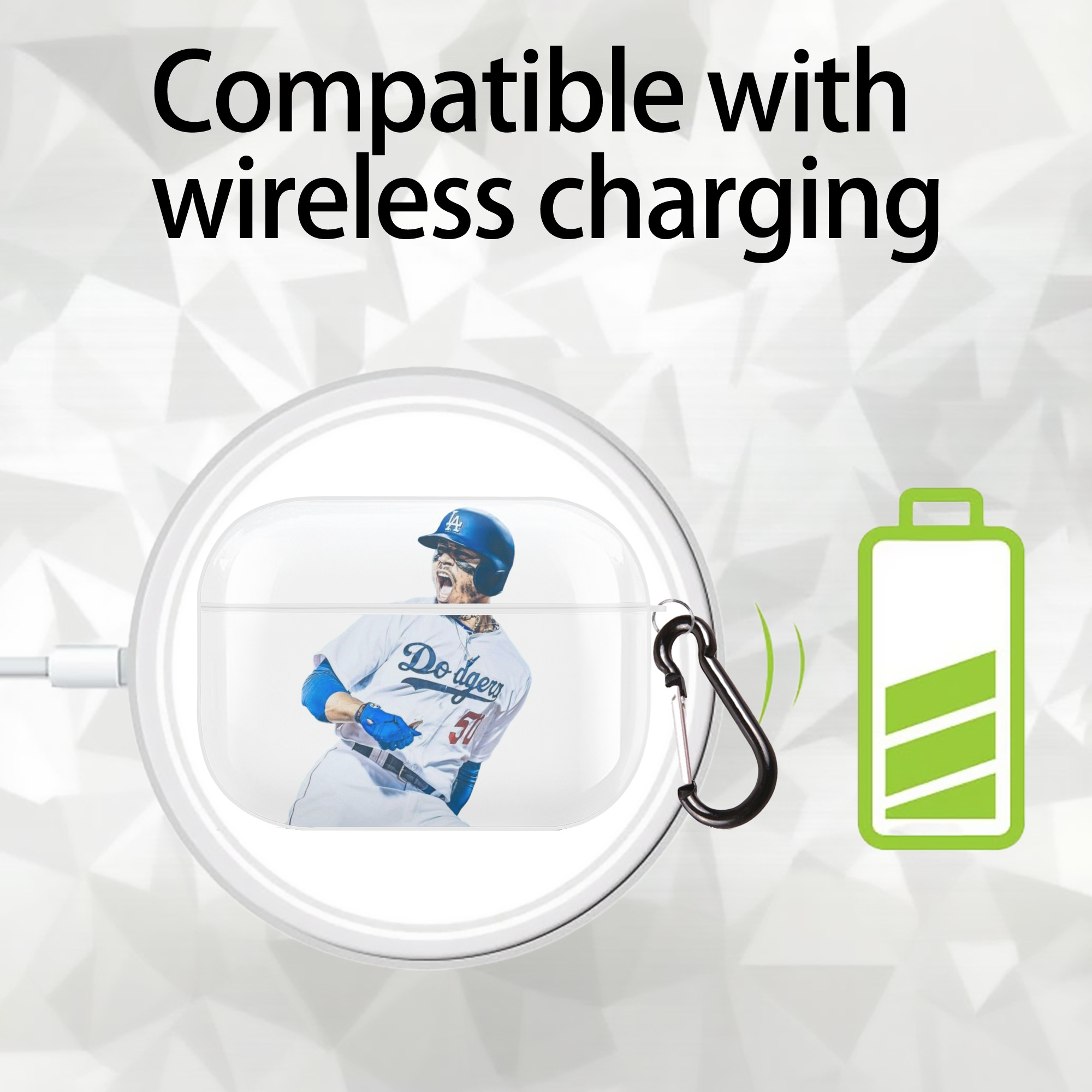  AirPods Pro Hard Case White With Keychain, Durable Flexible PC, Precise Cutouts, Anti-Fingerprint, Yellowing & Scratch Resistant, Full Protection, Washable