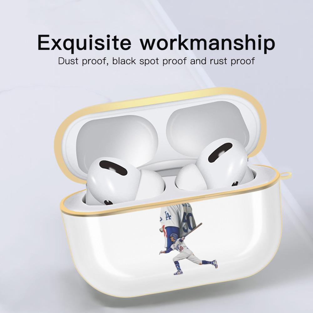  Luxury Gold AirPods Pro Case With Keychain, Flexible PC Material, Full Protection, Precise Cutouts, Anti-Fingerprint, Washable, Durable Design