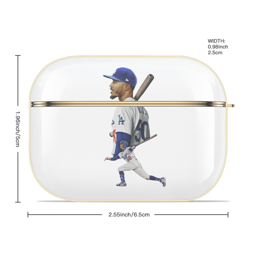  Luxury Gold AirPods Pro Case With Keychain, Flexible PC Material, Full Protection, Precise Cutouts, Anti-Fingerprint, Washable, Durable Design