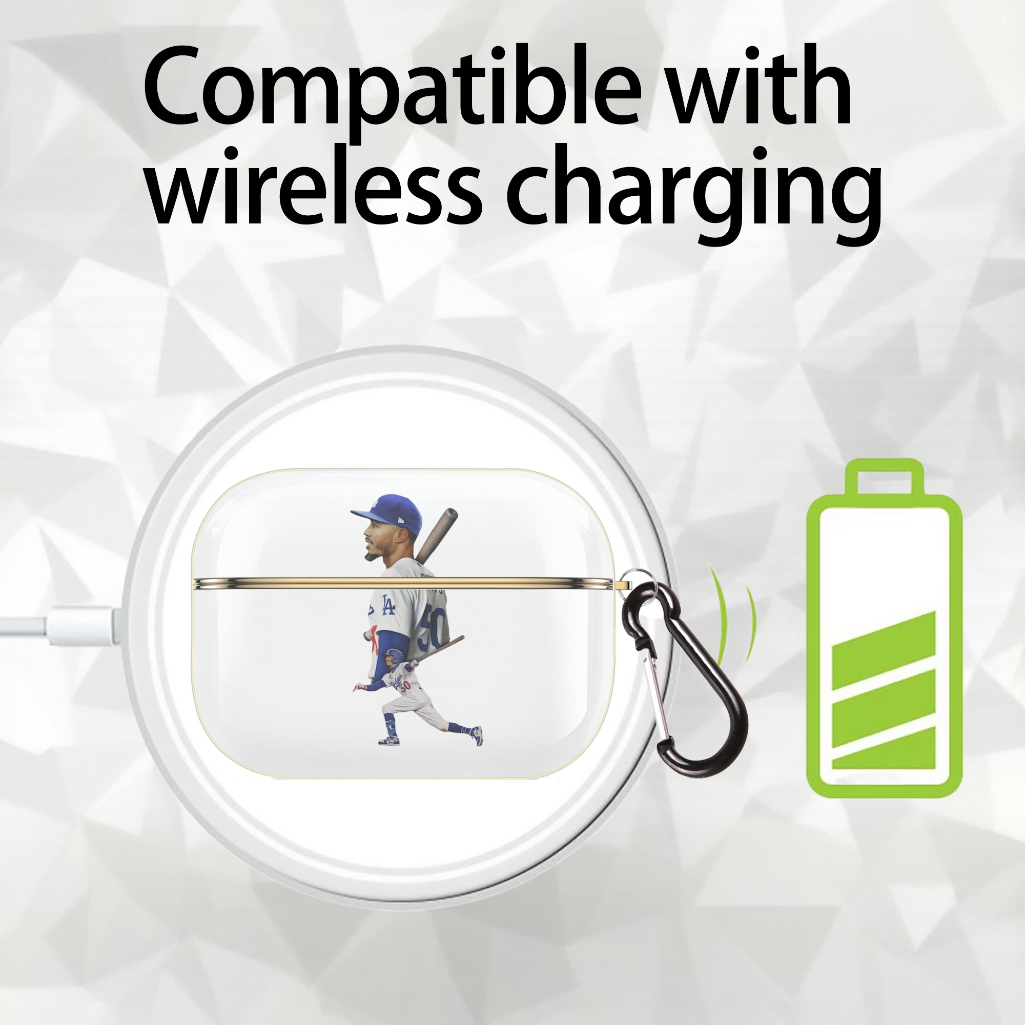  Luxury Gold AirPods Pro Case With Keychain, Flexible PC Material, Full Protection, Precise Cutouts, Anti-Fingerprint, Washable, Durable Design