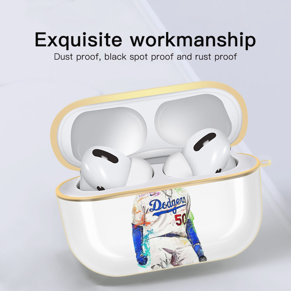  Luxury Gold AirPods Pro Case With Keychain, Flexible PC Material, Full Protection, Precise Cutouts, Anti-Fingerprint, Washable, Durable Design